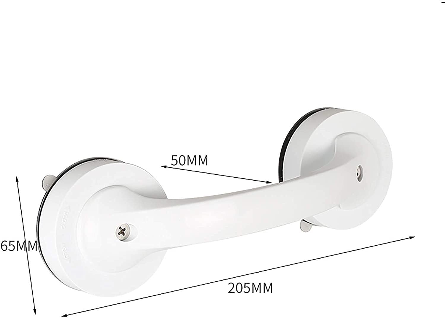 Non-Slip Suction Cup Shower Grab Bar for Elderly - Dual Locking Safety Handle, Anti-Slip Bathroom Safety Rail for Seniors & Disabled (White) - Perfect for Shower, Bathtub & Wet Areas