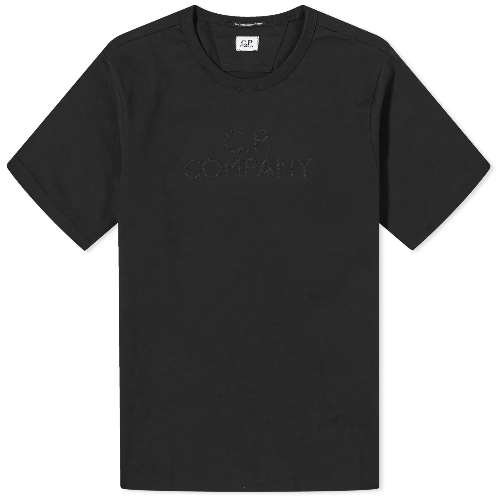 CP Company Black Applique Logo T-Shirt - Stylish Casual Tee for Men | Perfect for Streetwear, Outings & Everyday Wear