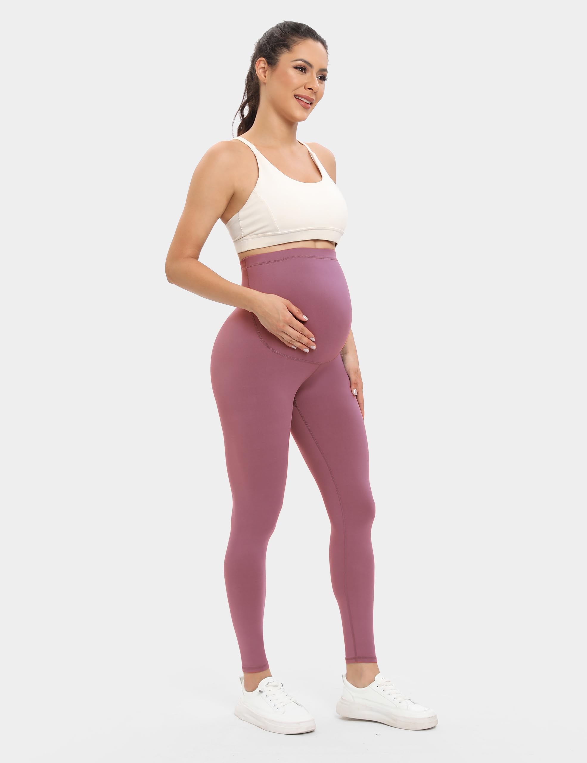 Buttergene Women's Maternity Leggings - Over The Belly Pregnancy Yoga Pants for Workout, Comfort & Support - Perfect for Prenatal Exercise, Yoga, Gym and Everyday Wear