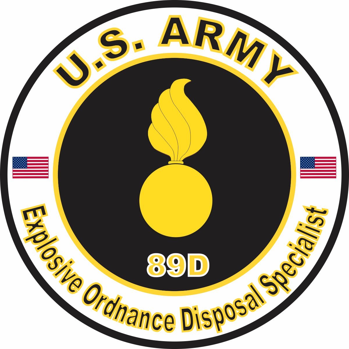 U.S. Army MOS 89D Explosive Ordnance Disposal Specialist Vinyl Decal - 3.8