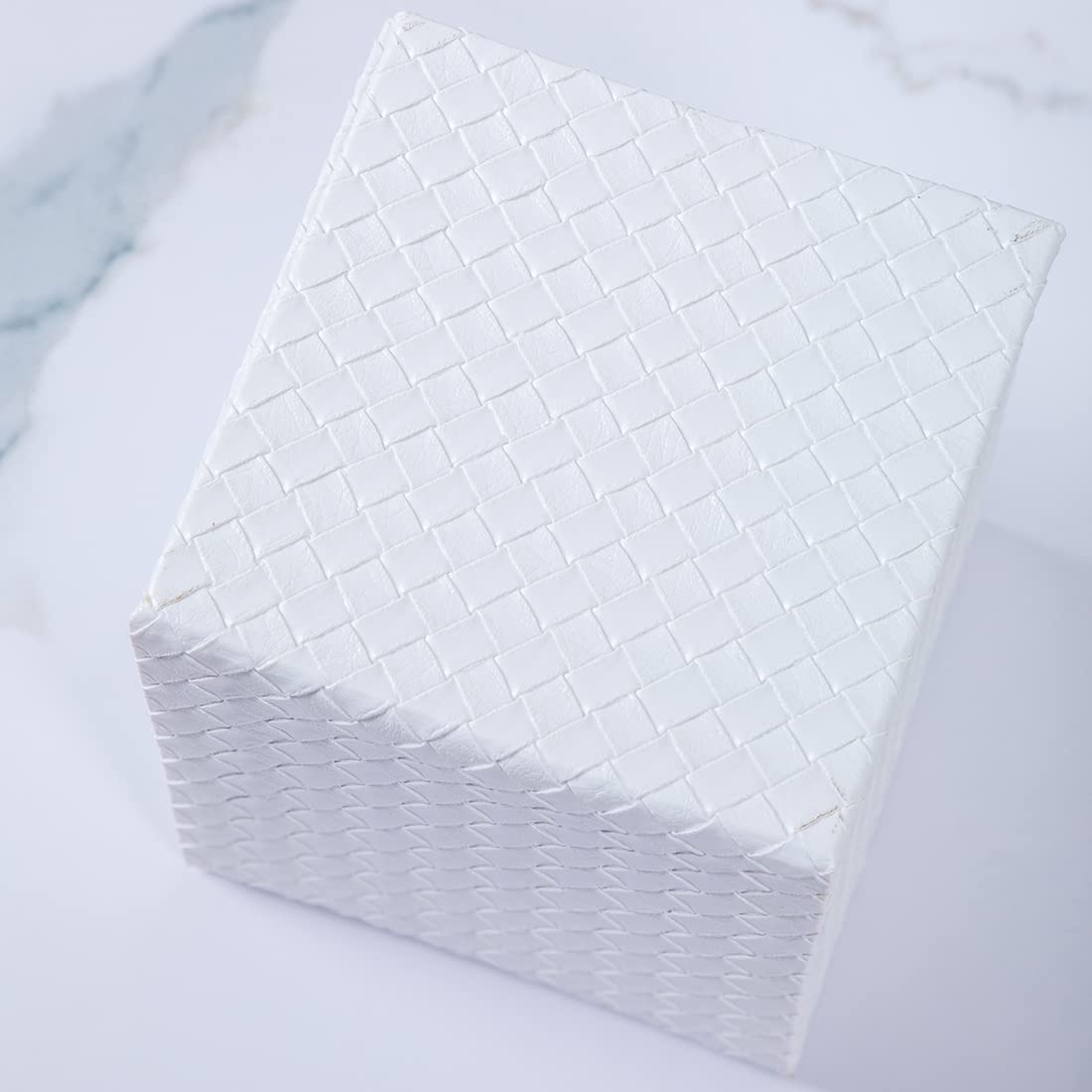 Premium White Square Tissue Box Cover - Elegant Bathroom Tissue Holder for Home & Office Decor | Perfect for Bathroom, Living Room, and Bedroom Accessories