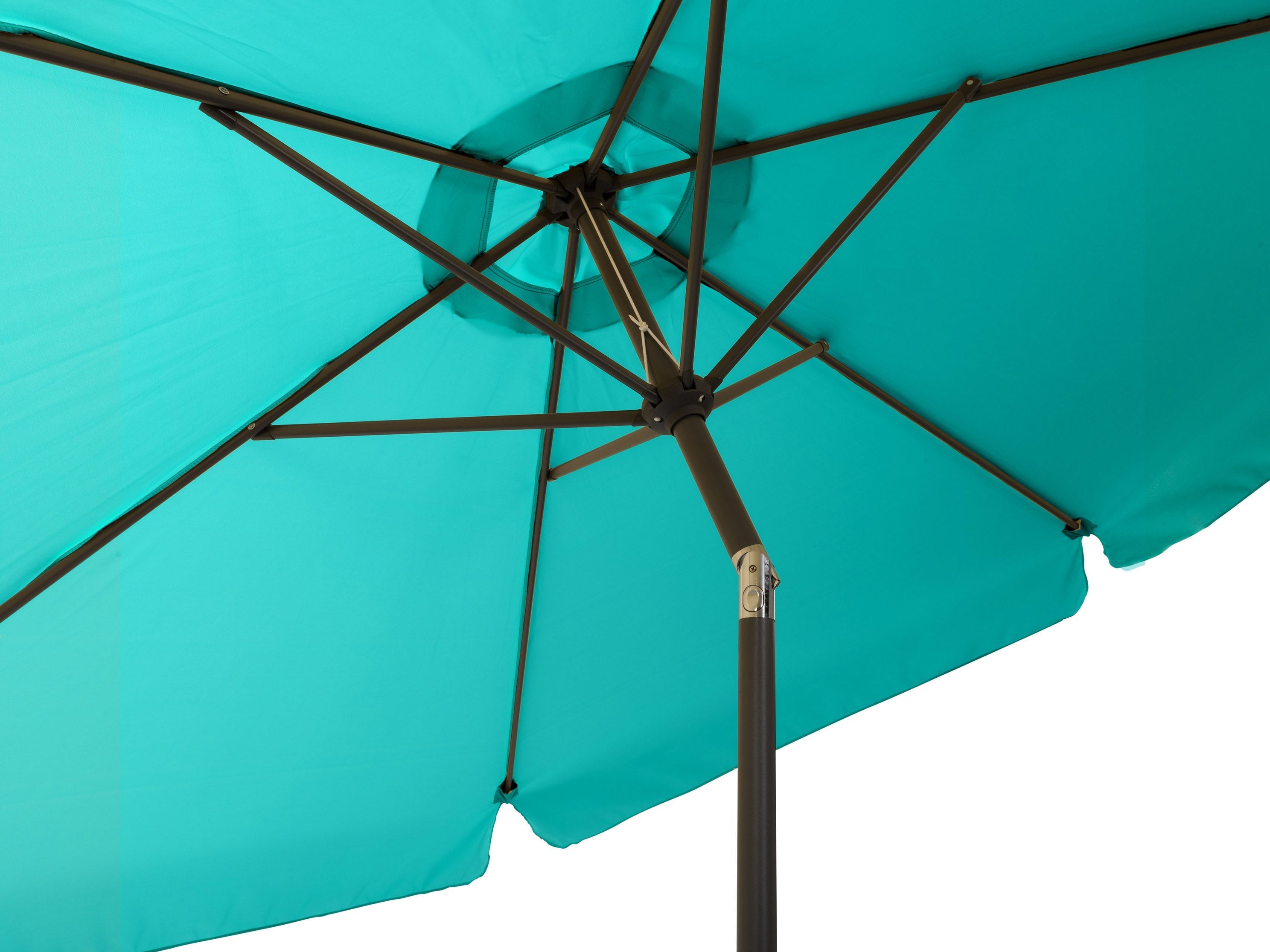 10ft Round Turquoise Patio Umbrella - UV Protection Outdoor Market Umbrella for Poolside, Beach, Garden, and Backyard Relaxation