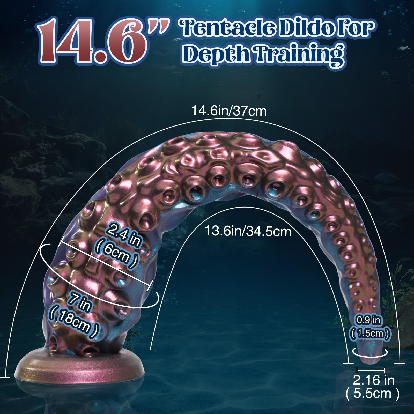 COKARAGE 14.6'' Monster Tentacle Vibrator Dildo - Remote Control & App Enabled, Multi-Speed Vibrations, Suction Cup Base for G-Spot & Anal Stimulation | Fantasy Adult Sex Toy for Couples & Solo Play | Perfect for Roleplay, BDSM & Sensory Exploration