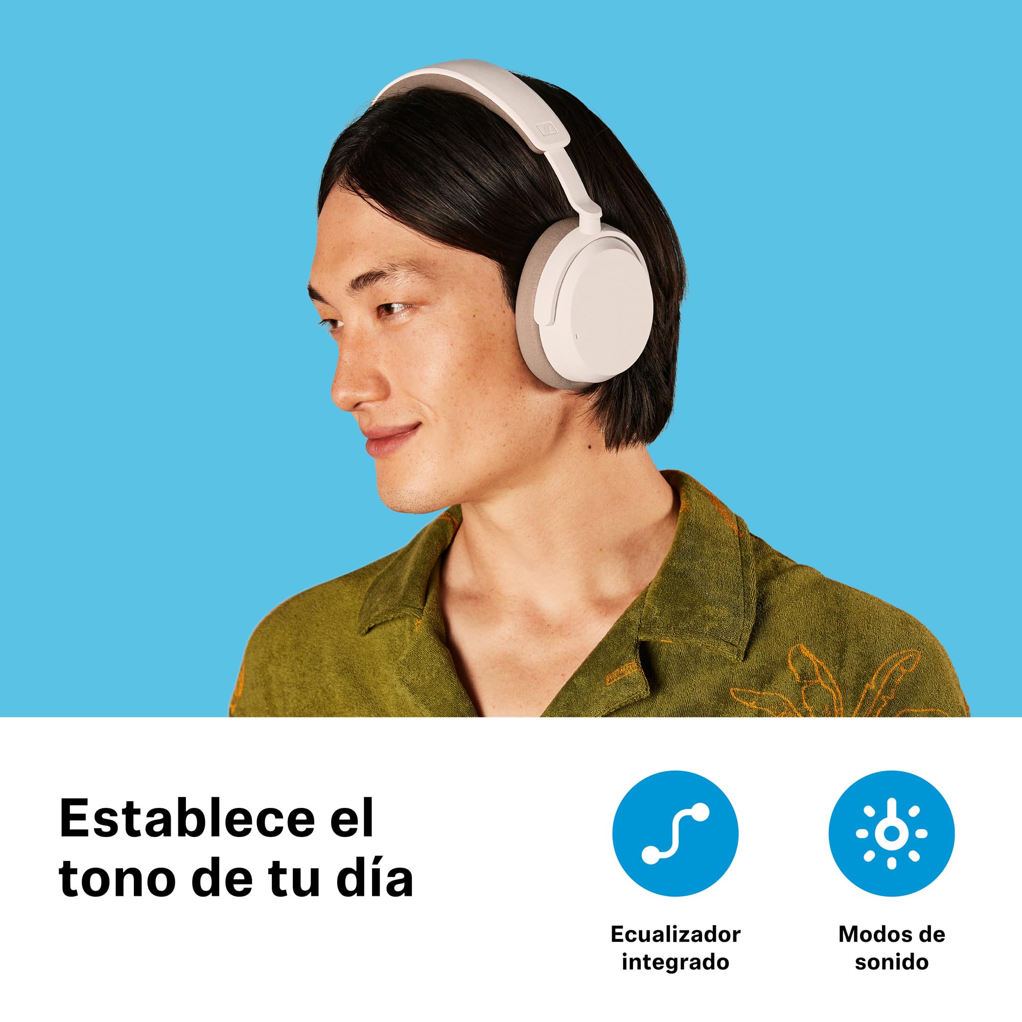 Sennheiser ACCENTUM Wireless Bluetooth Headphones with ANC - 50H Battery Life, All-Day Comfort & Crystal Clear Calls (White) | Perfect for Travel, Work & Music Lovers