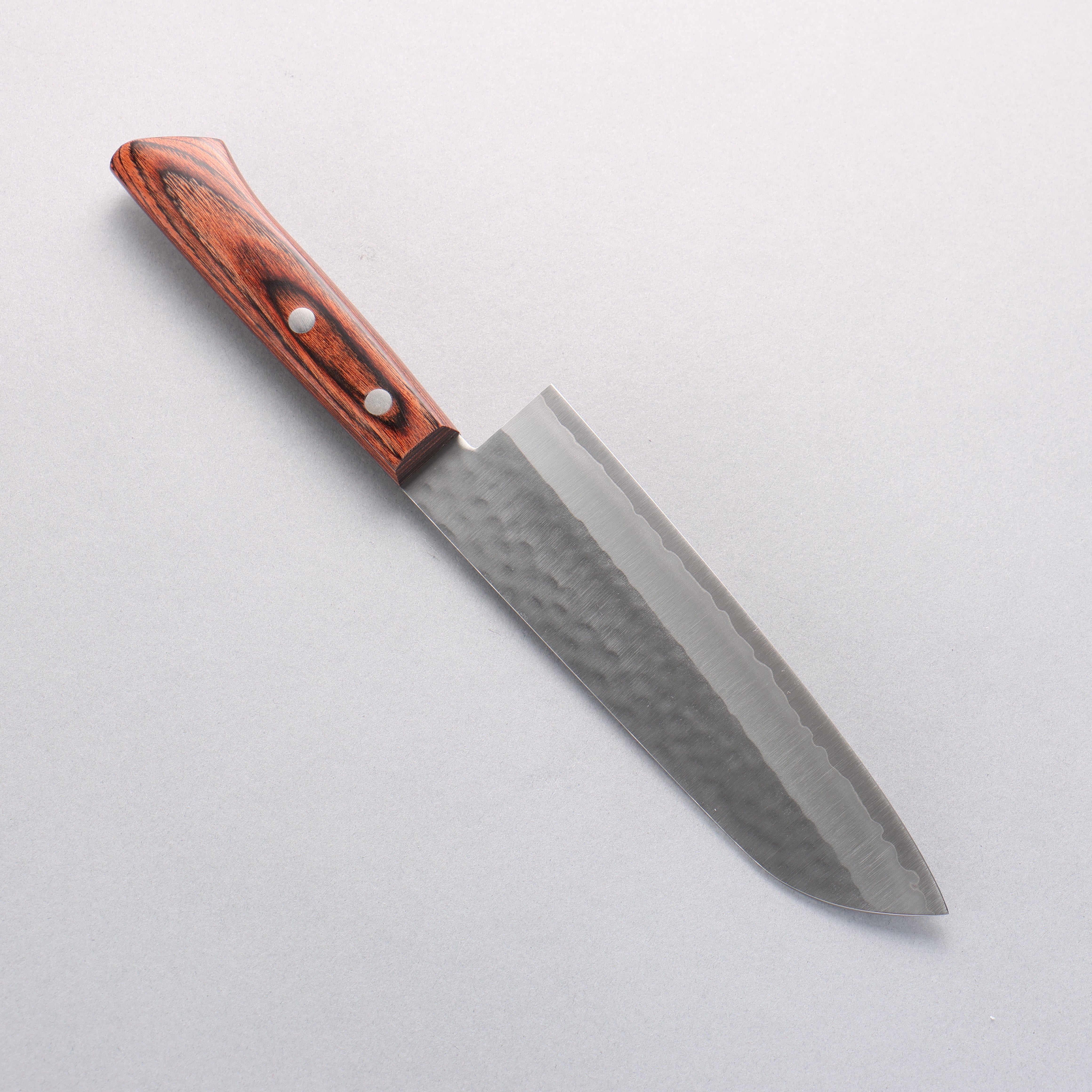 Premium Seisuke VG1 Hammered Santoku Knife 165mm - Japanese Chef Knife with Mahogany Handle - Perfect for Slicing, Dicing & Chopping Vegetables, Meat & Fish
