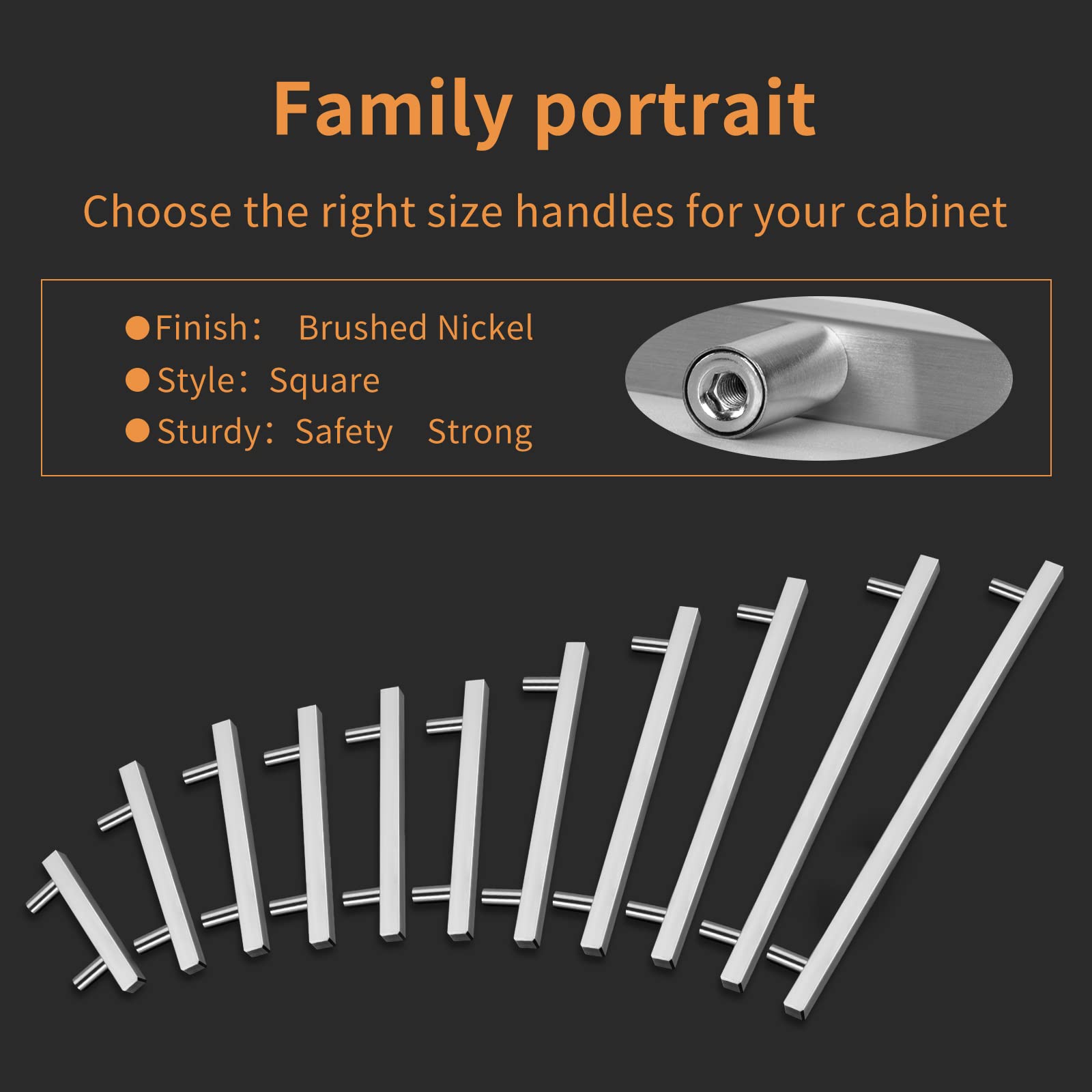 Brushed Nickel Kitchen Cabinet Handles 3 Inch Hole Centers - 5 Pack HDJ22SN Drawer Pulls for Dressers, Cabinets & Furniture | Modern Hardware for Home Kitchen & Bathroom Renovation