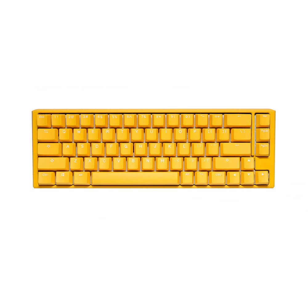 Yellow Ducky One 3 SF Mechanical Keyboard - Cherry MX Red Switches for Fast Typing & Gaming | Compact 65% Layout for Office & Home Workspace