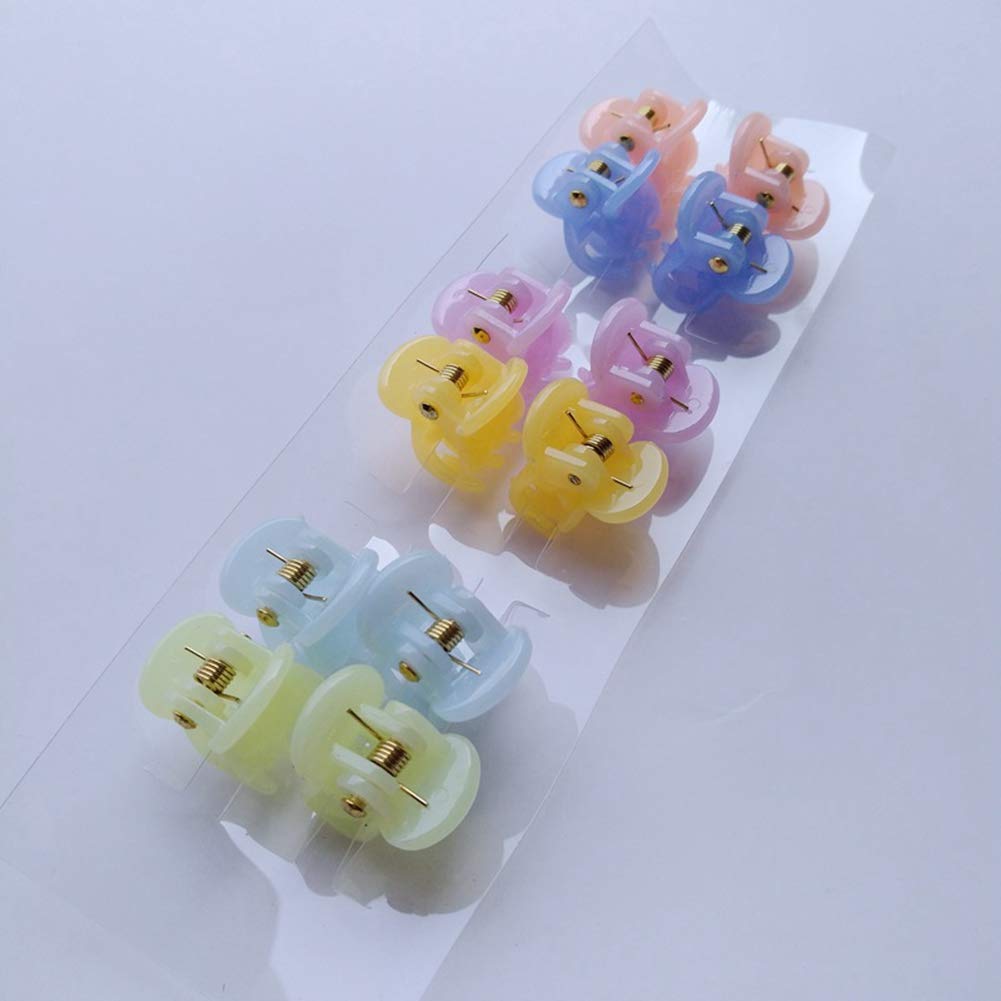 Mini Hair Claw Clips for Women & Girls - 12 Pack Mixed Colors for Styling & Updos