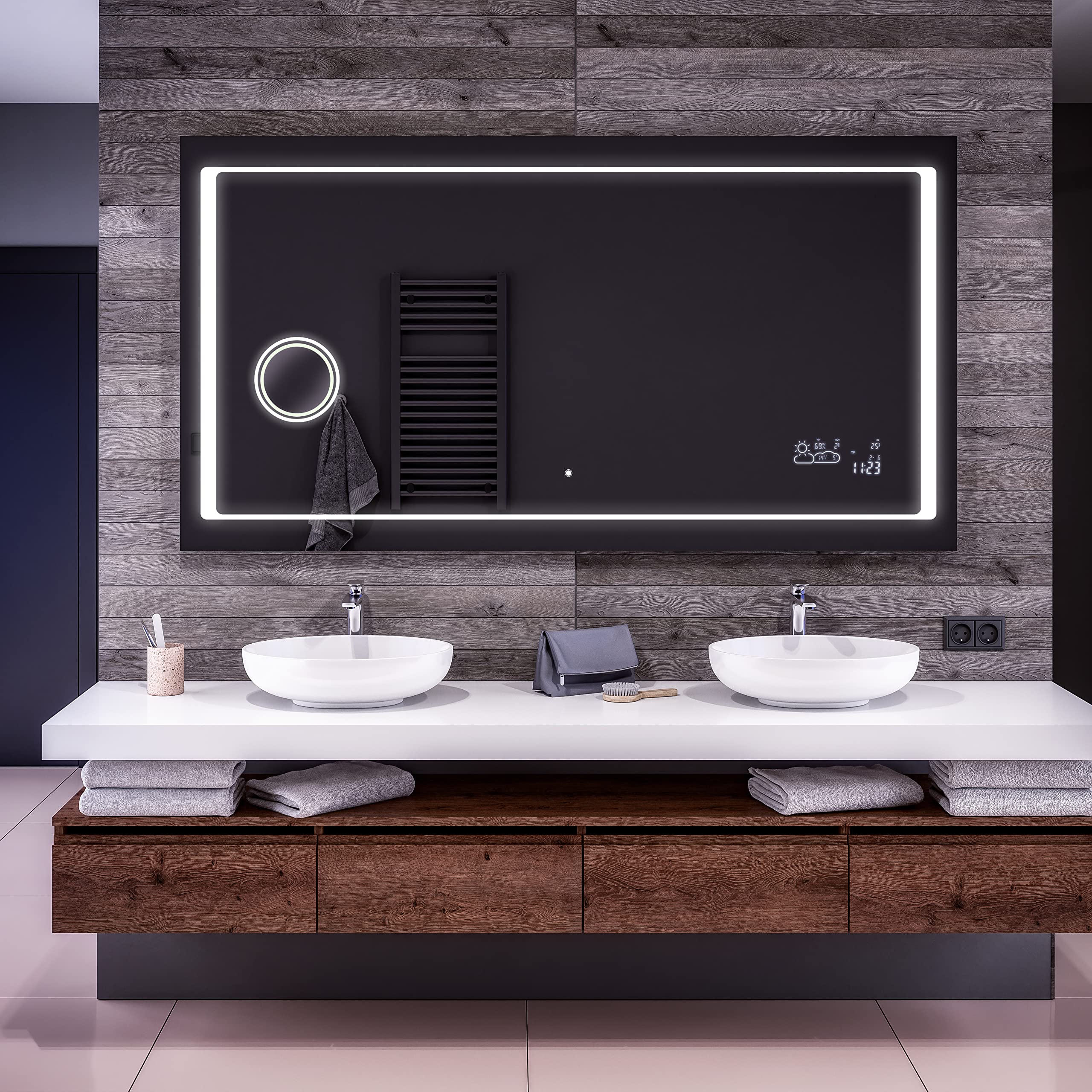 ARTFORMA 59 x 31 Inch LED Bathroom Mirror with Lights - Anti-Fog, Adjustable, Wall Mounted Vanity Mirror for Makeup & Shaving | Modern Illuminated Mirror for Home & Hotel Bathrooms