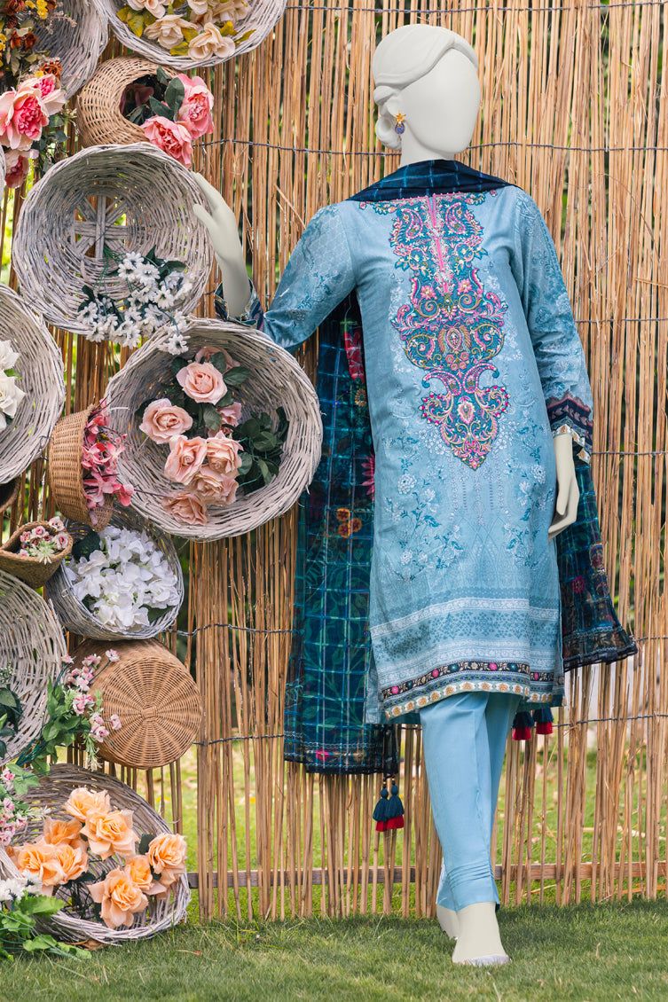 Stylish Cambric Blue 3 Piece Suit by J. Junaid Jamshed | Premium Formal Wear for Weddings, Business Meetings & Special Occasions