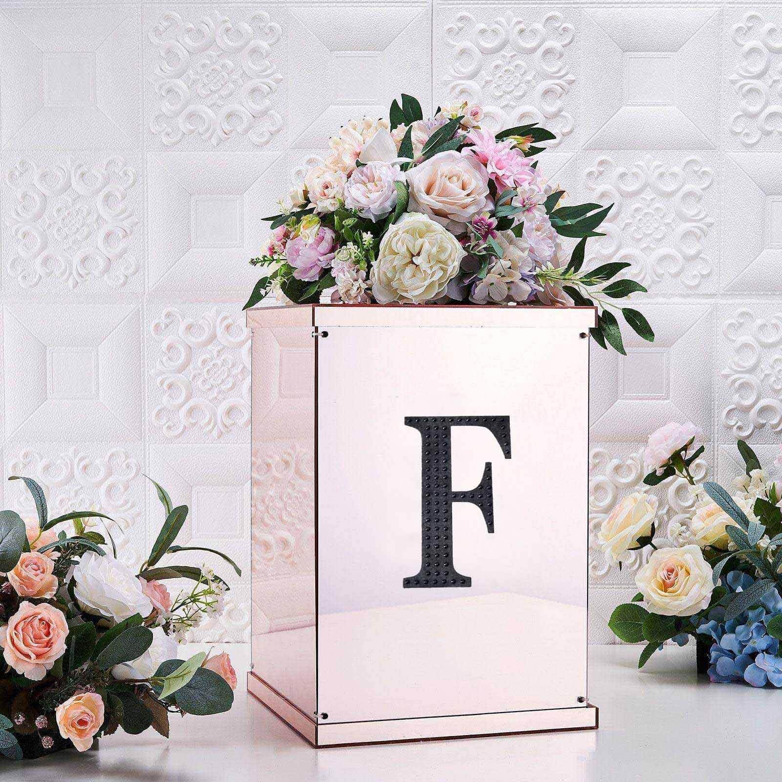 Efavormart 6-Inch Black Self-Adhesive Rhinestone Letter F Stickers - DIY Crafts, Scrapbooking, Graduation Cap Decorations - Perfect for Birthday Parties, Weddings & Home Decor