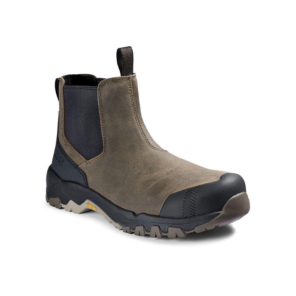 Kodiak Quest Bound Men's 6 Inch Chelsea Composite Toe Work Boots - Waterproof, Slip Resistant, Safety Shoes for Construction & Outdoor Work (Brown)