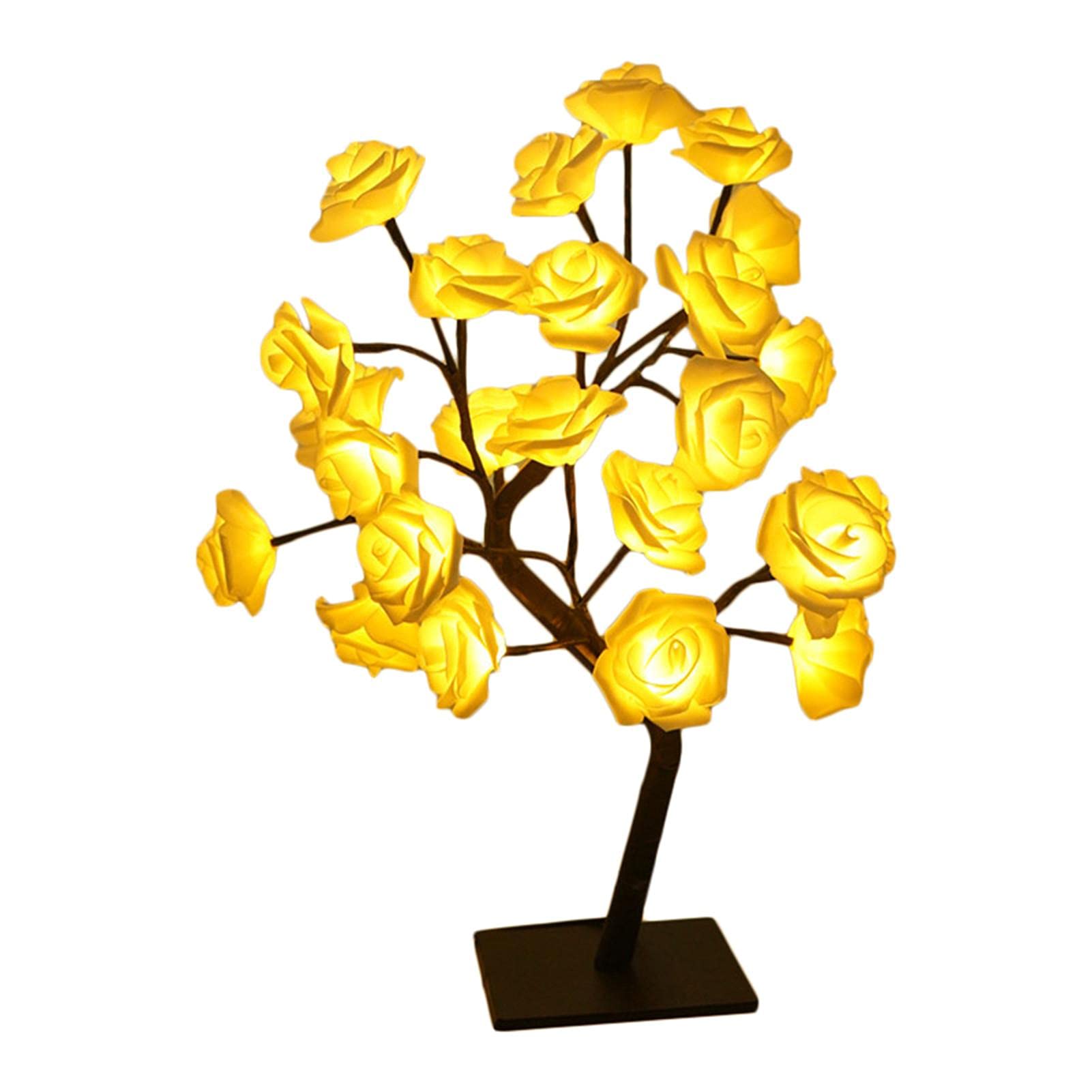 Portable LED Rose Flower Tree Lamp - Detachable Simulation Rose Night Light for Living Room, Bedroom, Home Decor | Romantic Ambiance, Wedding Centerpiece, Gift Idea