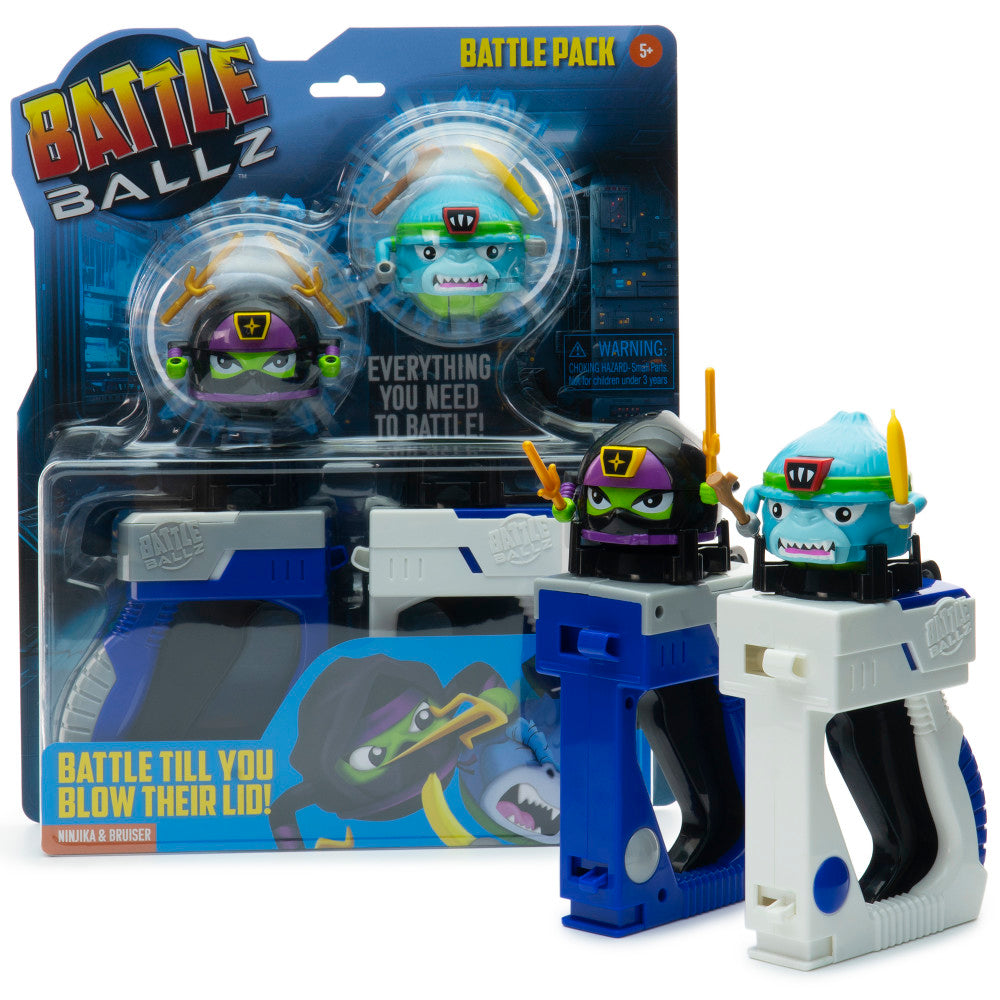 Battle Ballz: Bruiser & Ninjika Warriors Pack with Joysticks - Action Figure Toy Set for Kids Ages 5+ | Perfect for Playtime, Birthday Gifts & Interactive Battles