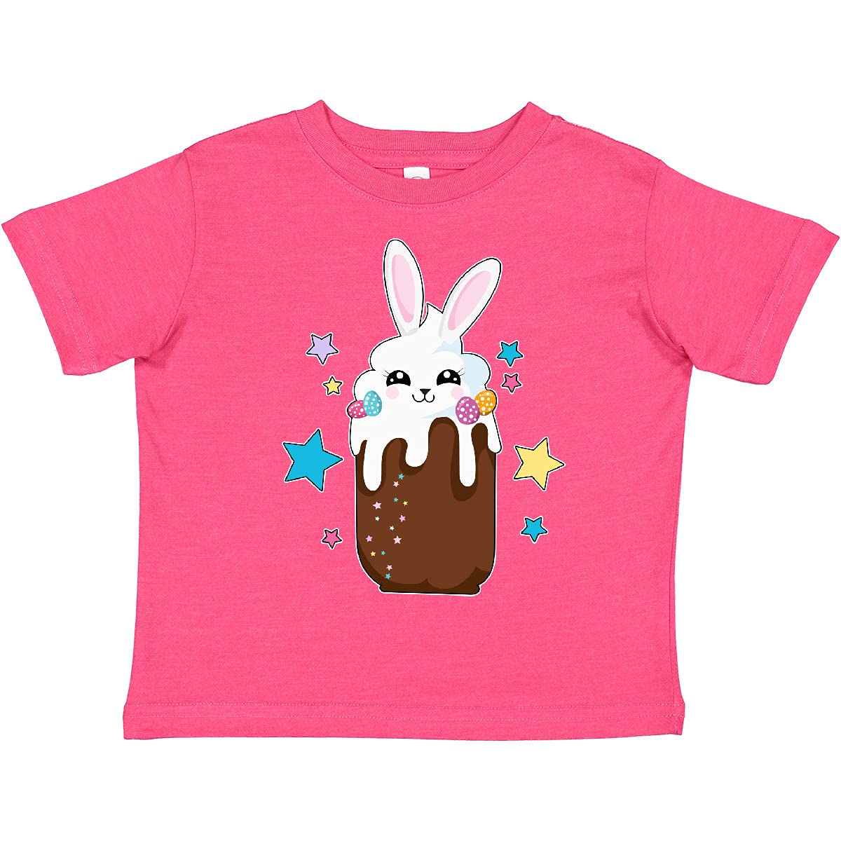 Inktastic Easter Chocolate Bunny Drink with Stars Toddler T-Shirt - Cute Easter Outfit for Boys & Girls - Perfect for Easter Egg Hunts, Family Photos & Spring Celebrations