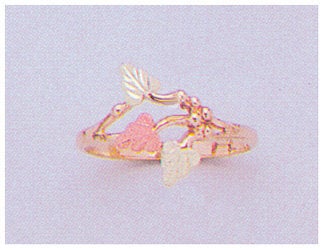 10kt Three Tone Gold Red & Green Leaves Ring - Size 4-8 - Blank Band for Custom Jewelry - Perfect for Nature Lovers, Wedding Bands & Unique Gifts