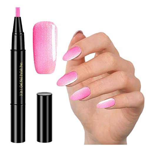 20 Colors Step Nail Gel Pen Set - 3 in 1 No Wipe Nail Gel Polish with Rhinestones & Tools - 2ML Nail Art Kit for Women & Girls | Perfect for DIY Manicures, Home Nail Care & Salon Use (One Size)