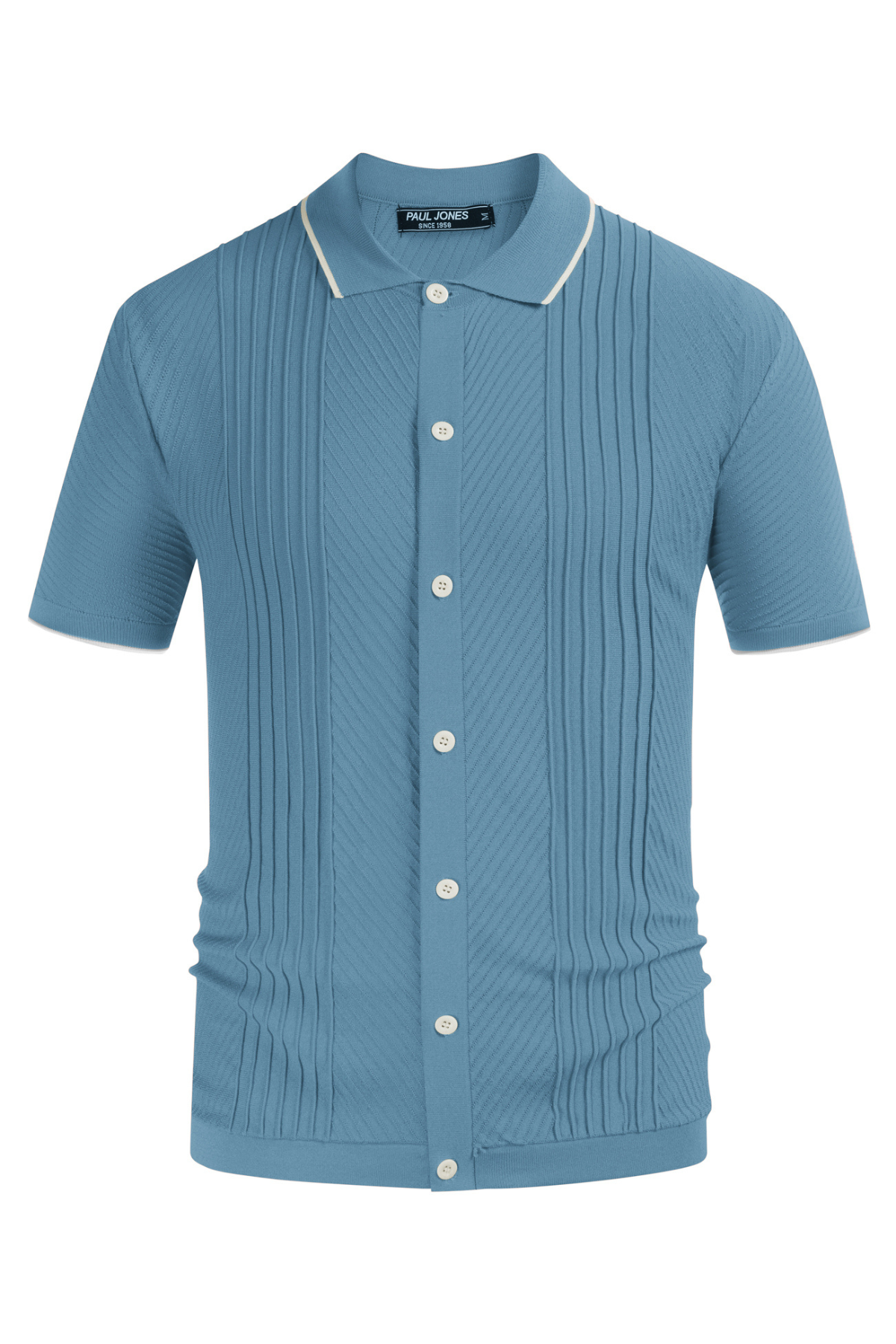 Men's Textured Cardigan Sweater - Short Sleeve Lapel Collar Button Up Knitwear for Casual Wear & Office Outfits