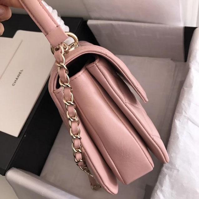 Chanel Small Flap Bag With Top Handle Pink - Luxury Designer Crossbody Bag for Women | Perfect for Parties, Dates & Everyday Use