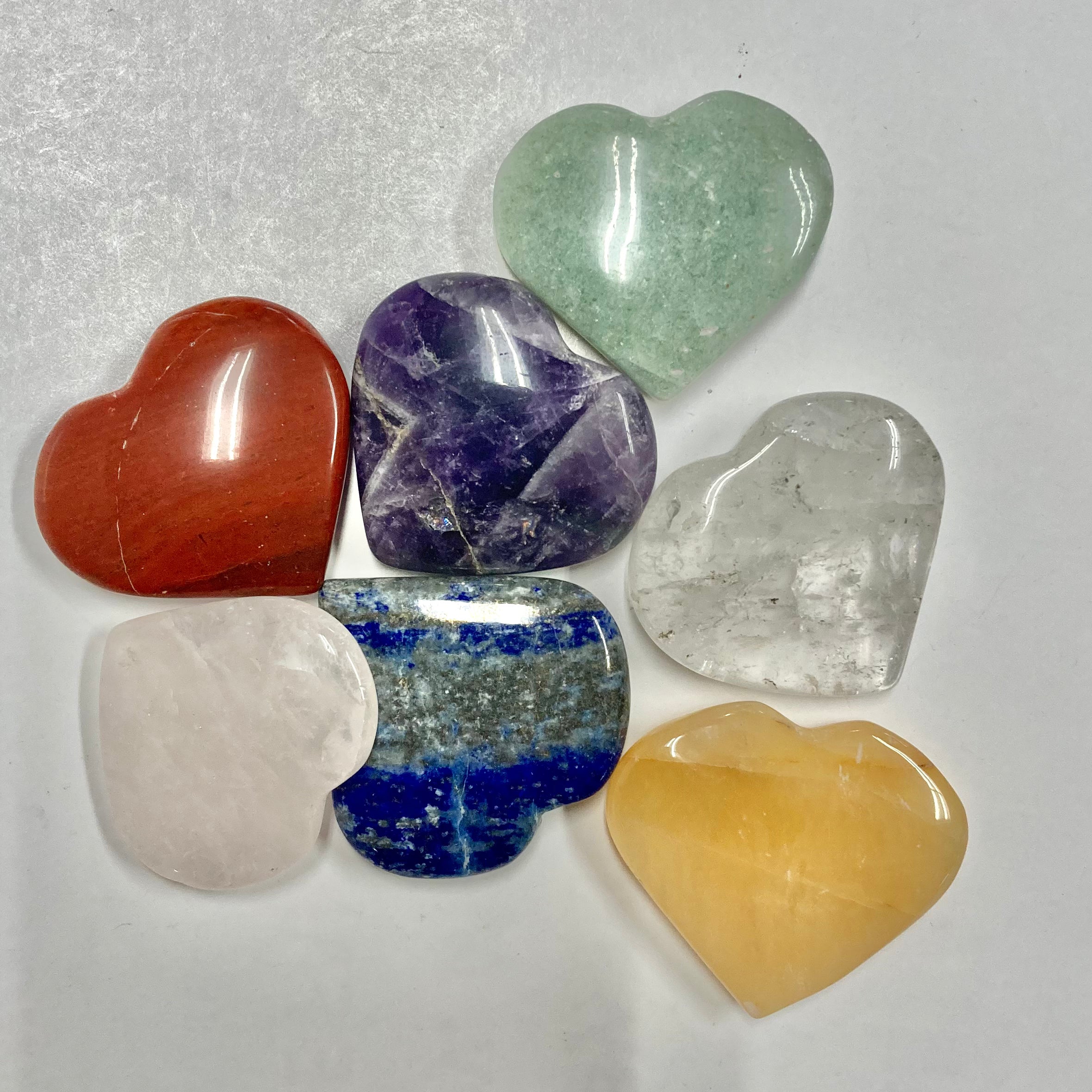 Chakra Heart Set - 7 Chakra Stones for Meditation, Healing & Energy Balance - Perfect for Yoga, Reiki & Spiritual Practices