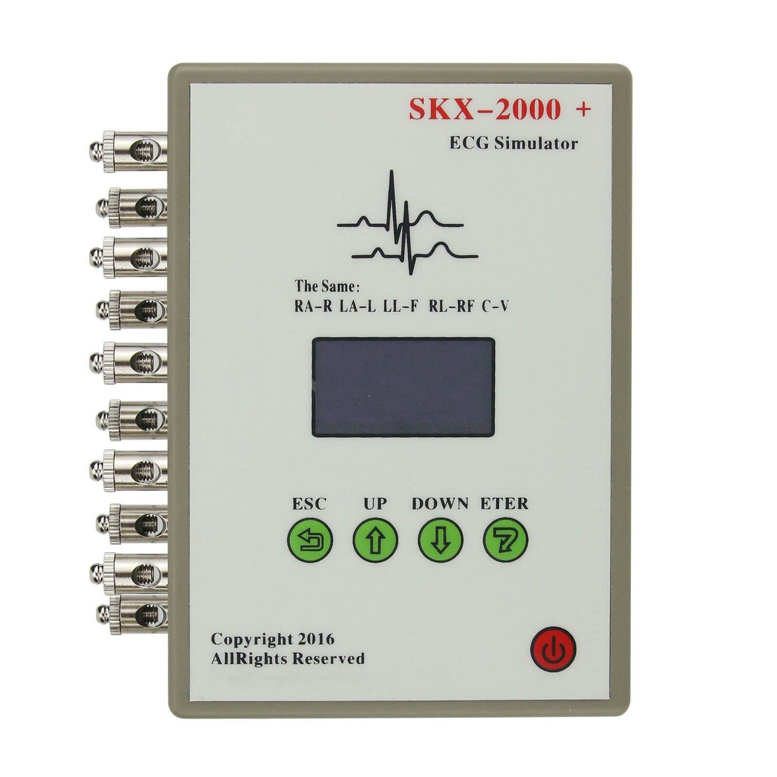 SKX-2000C+ Portable ECG Signal Simulator with OLED Display - Rechargeable Medical ECG Waveform Generator for Patient Monitor Testing & Training | Ideal for Hospitals, Clinics & Medical Education
