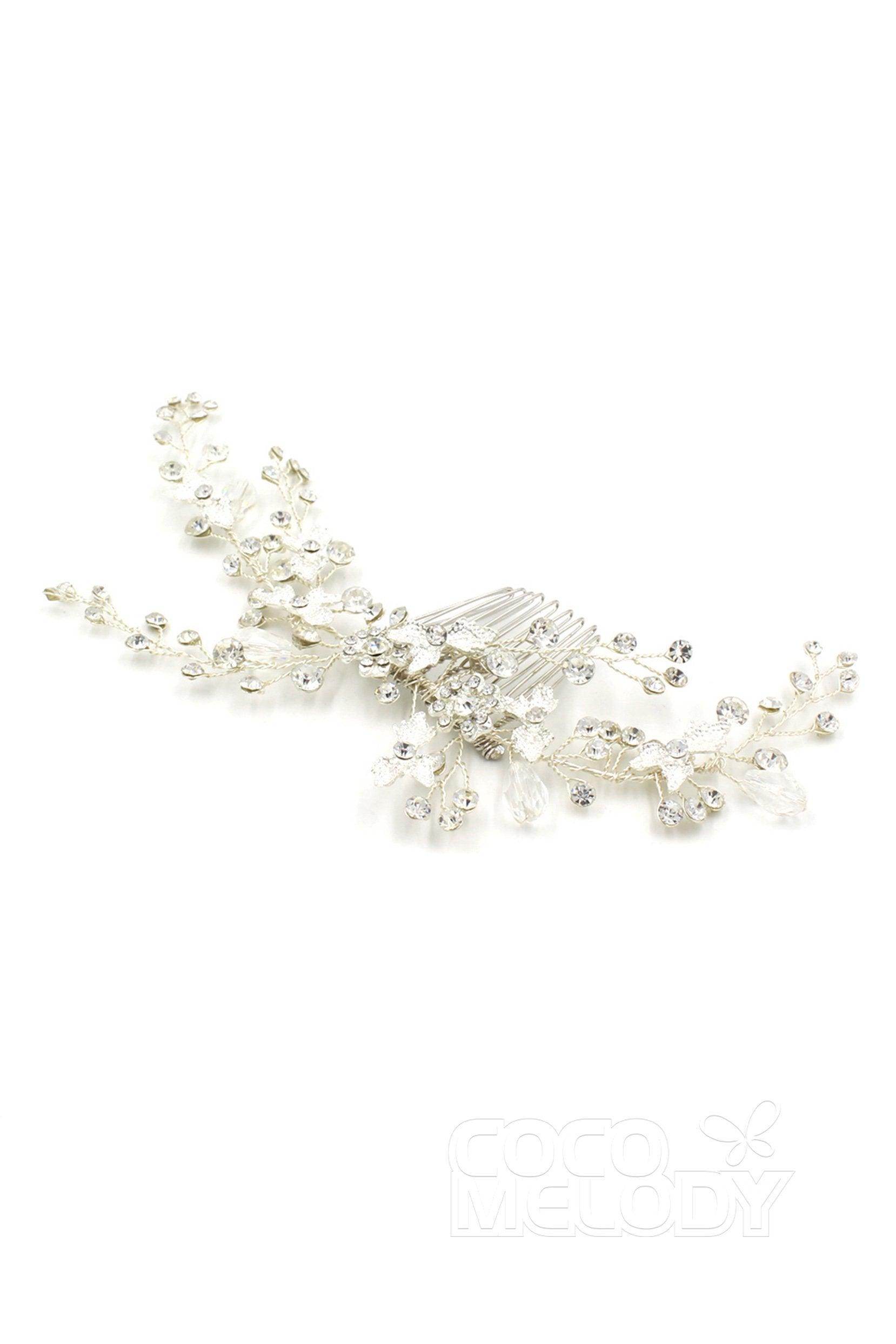 Elegant Alloy Hair Combs with Rhinestones & Crystals - Vintage Bridal Hair Accessories for Weddings, Prom & Special Occasions - AH18018