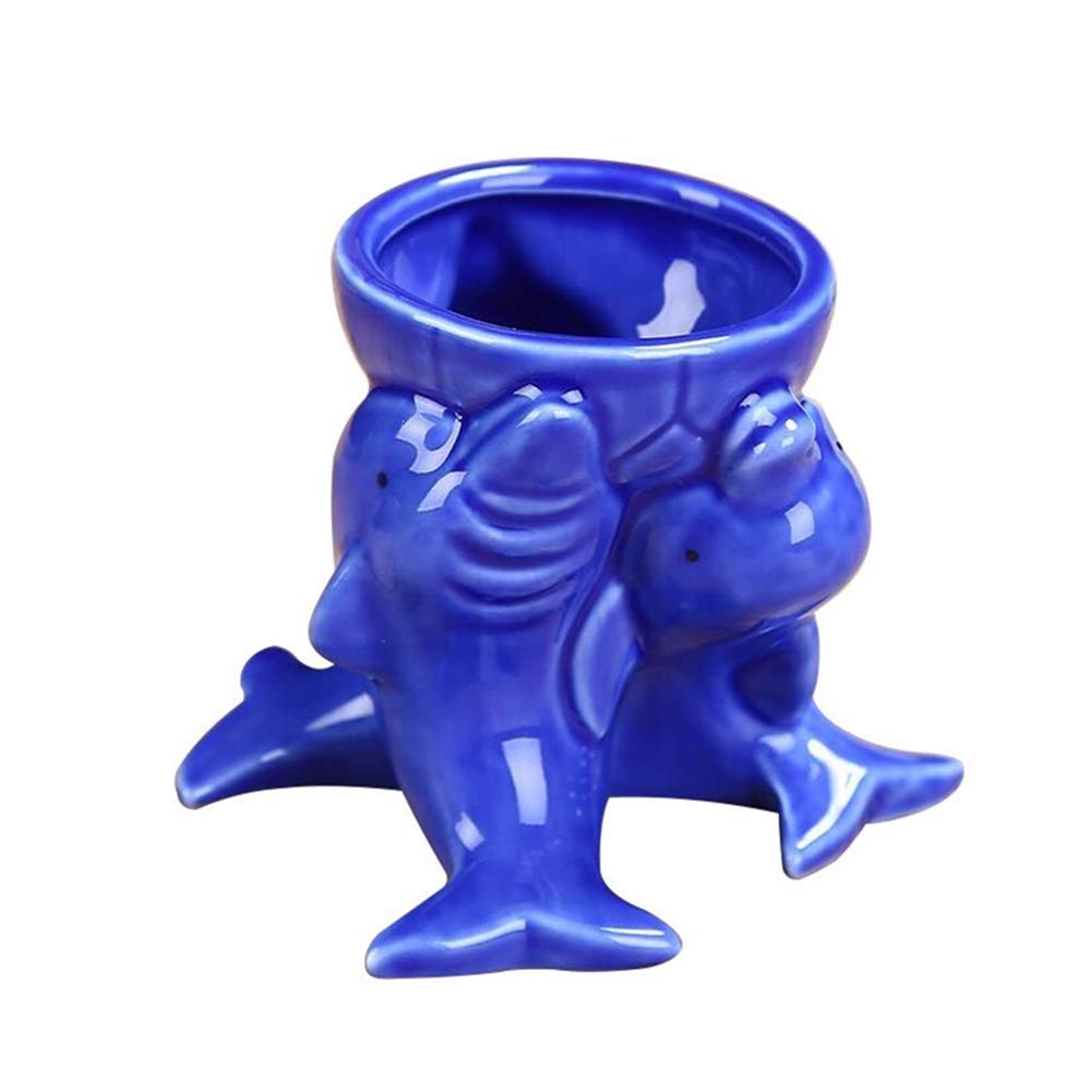Creative Cartoon Dolphin Ceramic Flower Pot - Succulent Planters & Cute Home Decor Vase (Blue) for Indoor Plants, Office Desk & Gift Ideas