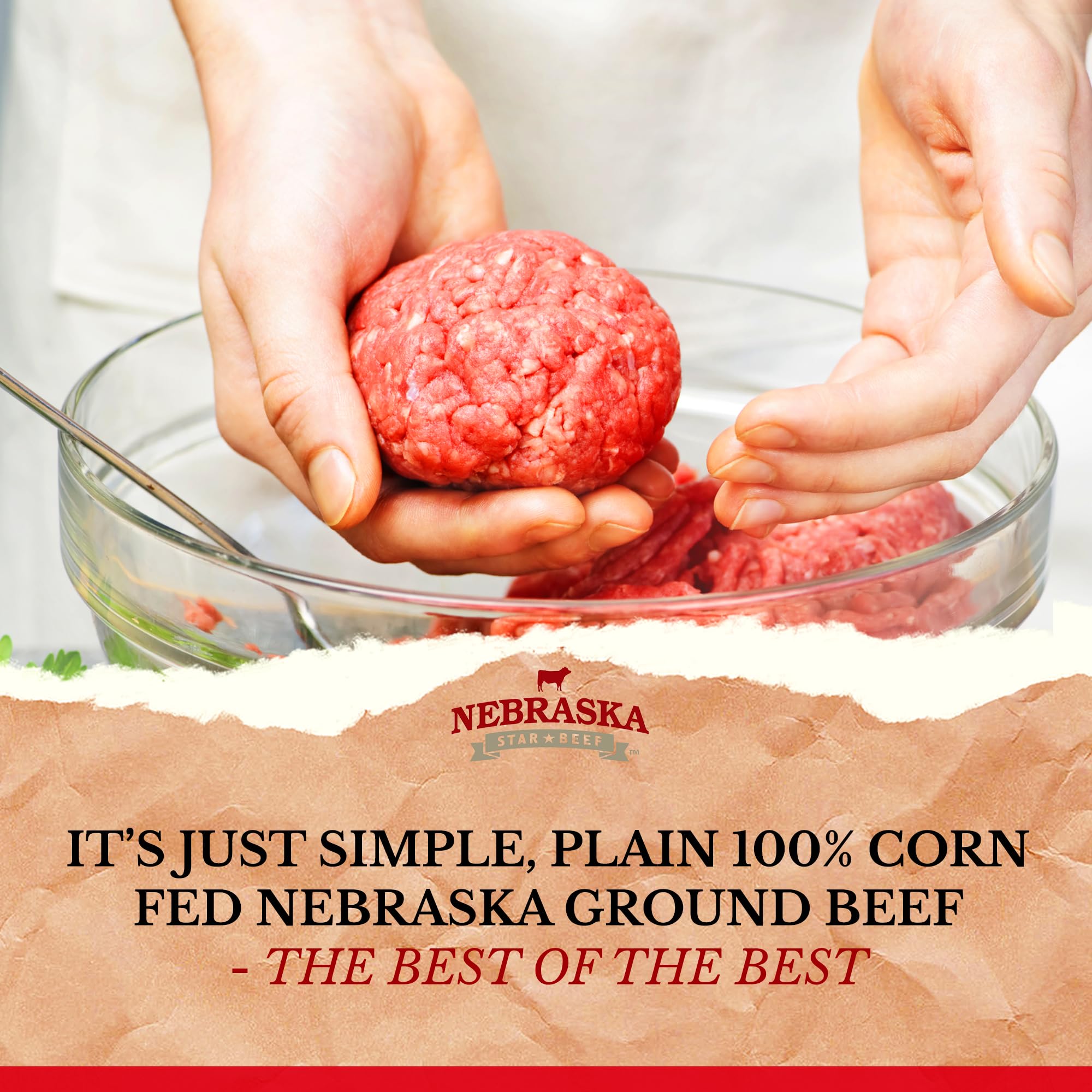 Nebraska Star Beef Angus Ground Beef (10 x 1lb Packages) - 80/20 Lean Premium Frozen Hamburger Patties for Grilling, BBQ & Family Meals