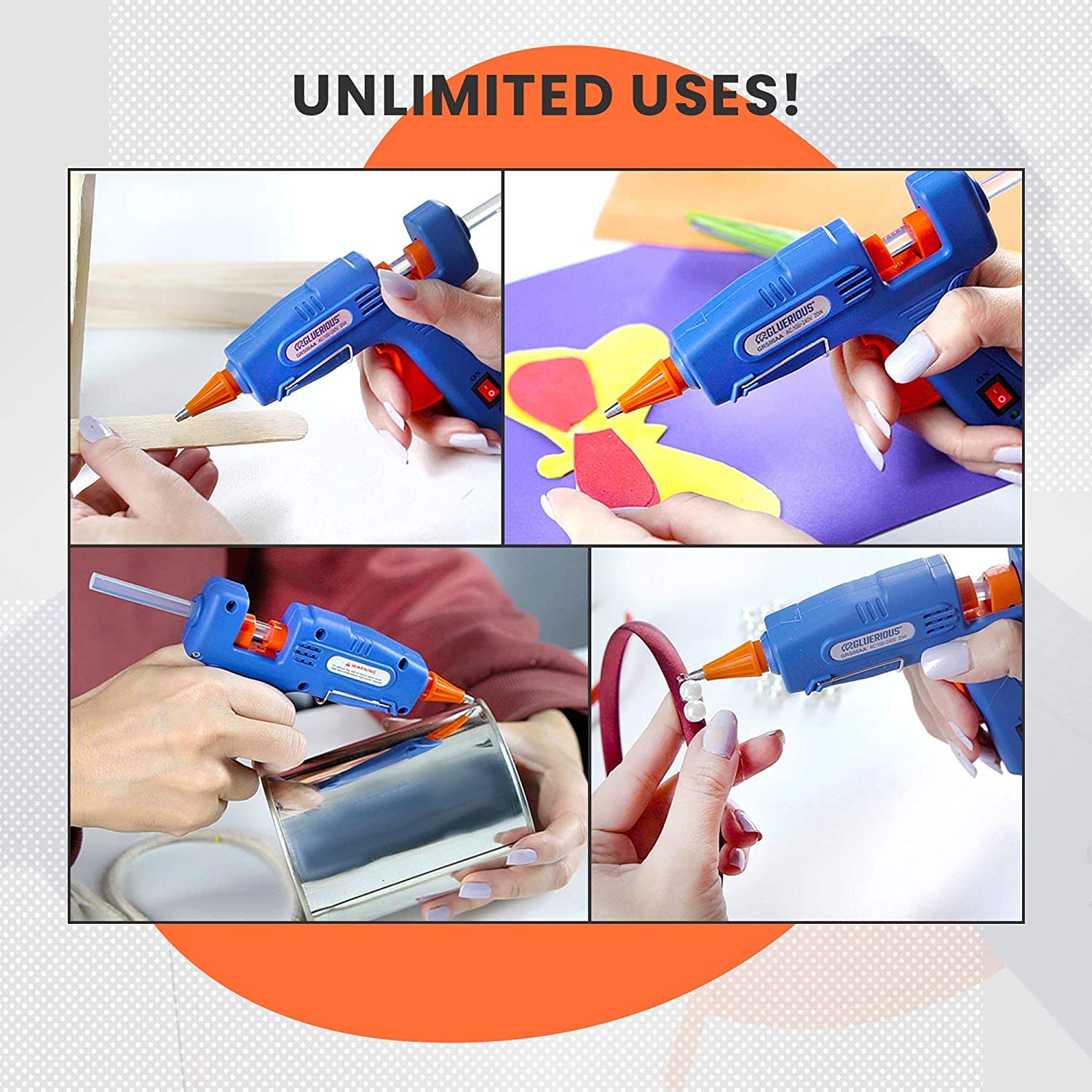20W Mini Hot Glue Gun with 30 Glue Sticks - Perfect for DIY Crafts, School Projects, Home Repairs & Quick Fixes | Compact & Portable for Jewelry Making, Scrapbooking & Fabric Bonding | Blue Color