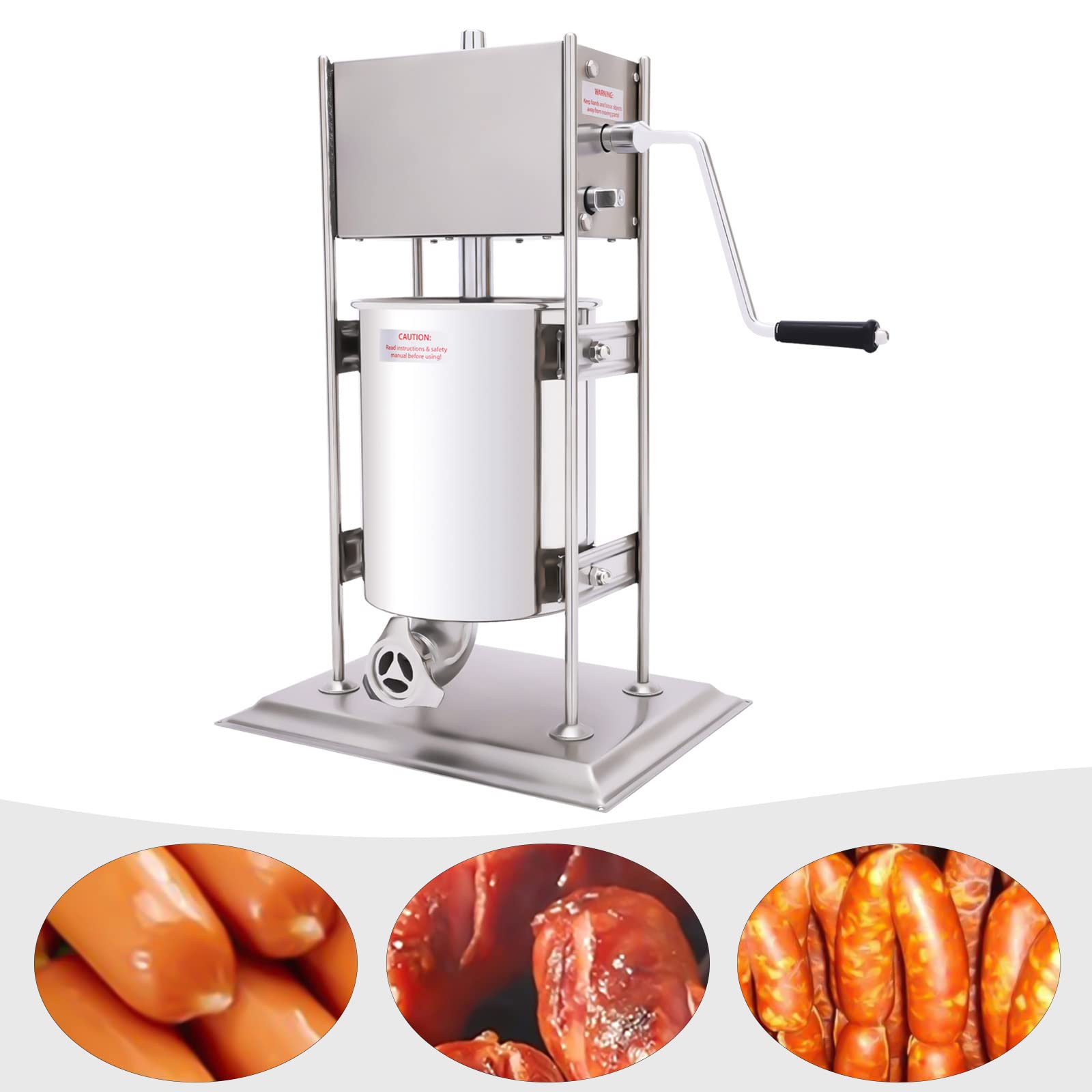 Premium 10L Stainless Steel Sausage Stuffer & Churro Maker - Dual Speed Manual Vertical Sausage Filler Machine for Home & Commercial Use | Perfect for Spanish Churros, Homemade Sausages, and Meat Processing