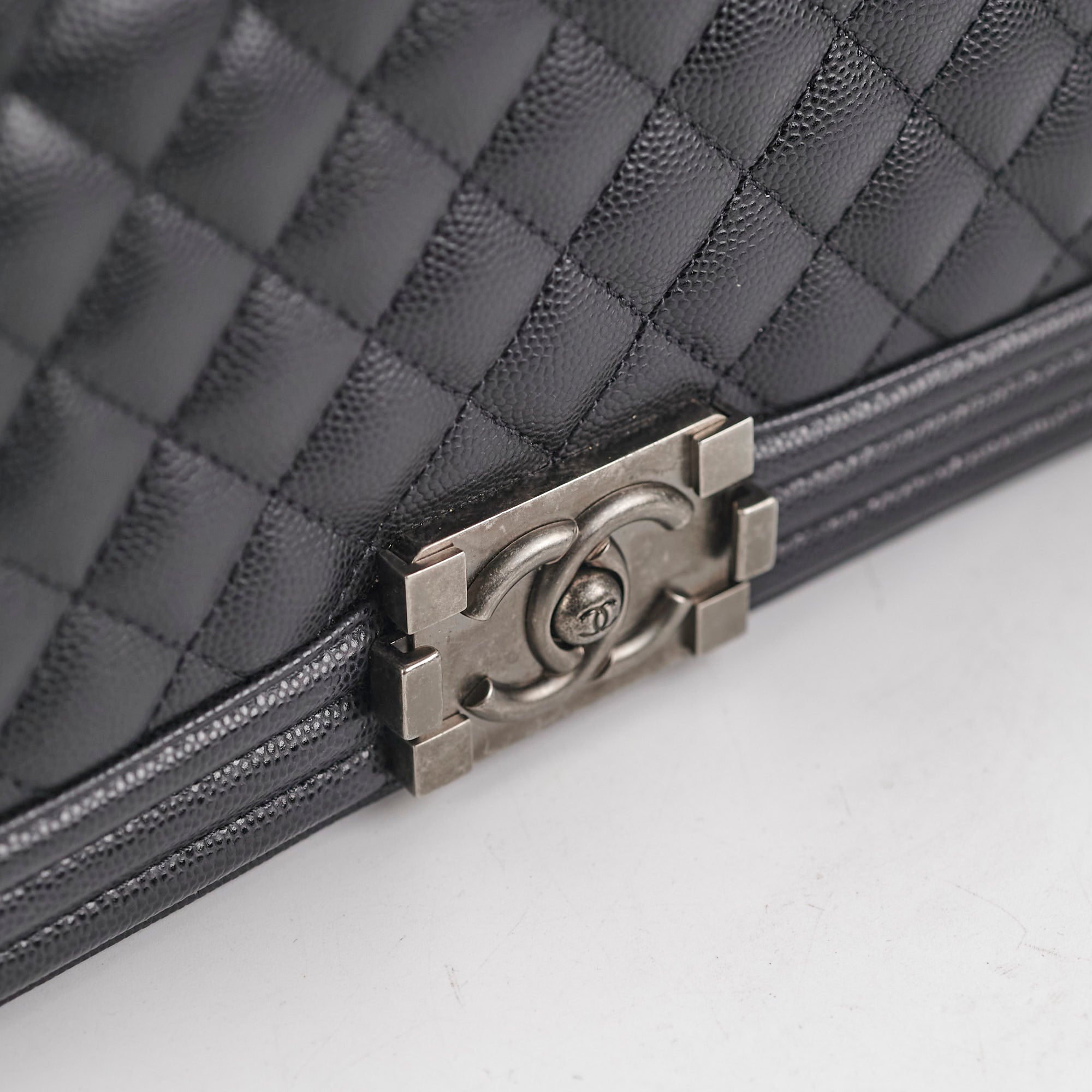 Chanel Old Medium Caviar Boy Bag Black with Microchip - Luxury Crossbody Bag for Women, Perfect for Date Night & Evening Events