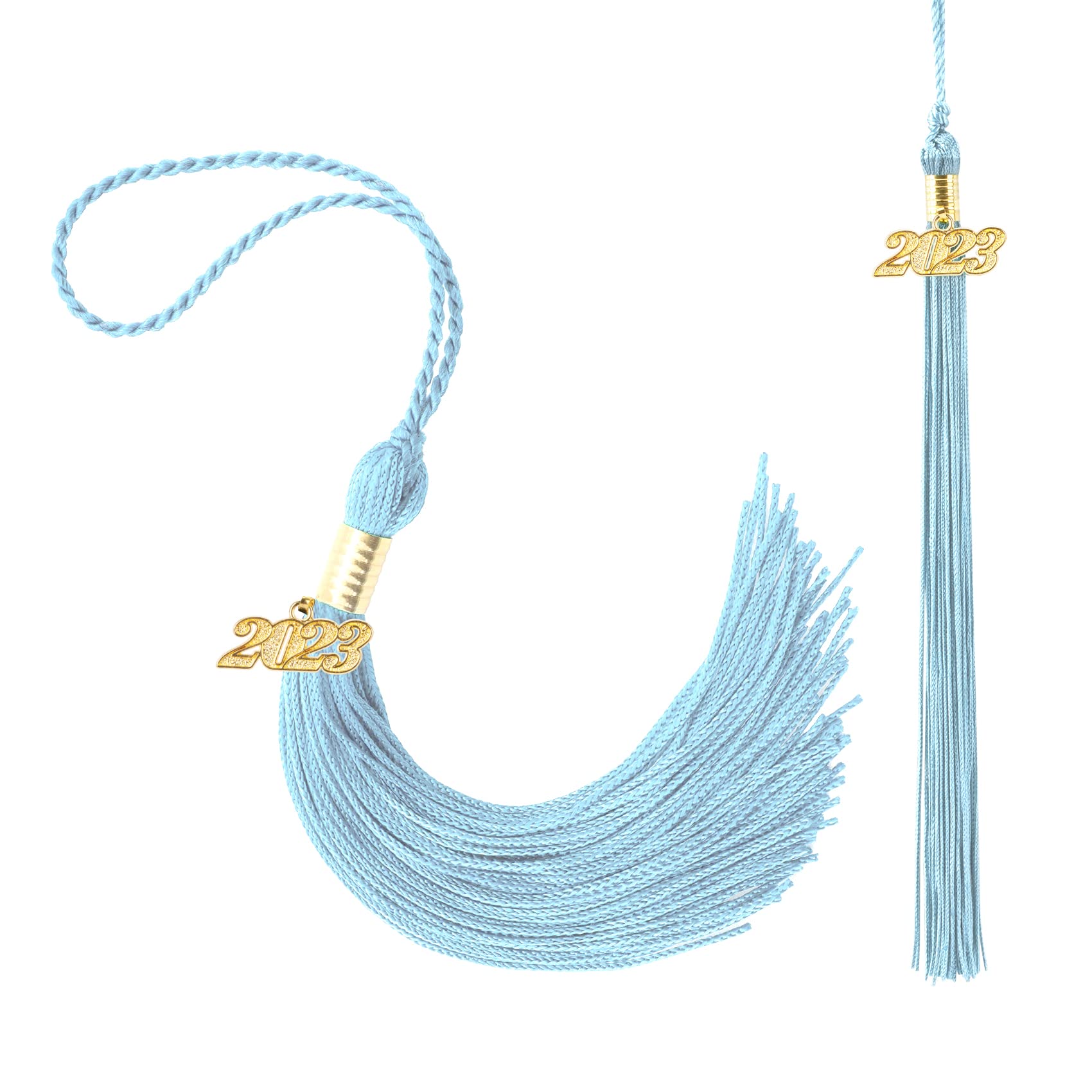 2023 Graduation Tassel Set - 2PCS Classic Graduation Tassels with 2023 Year Charm for Graduation Cap, Commencement Ceremony & Party Decorations - Perfect Graduation Gift for High School & College (Sky Blue)