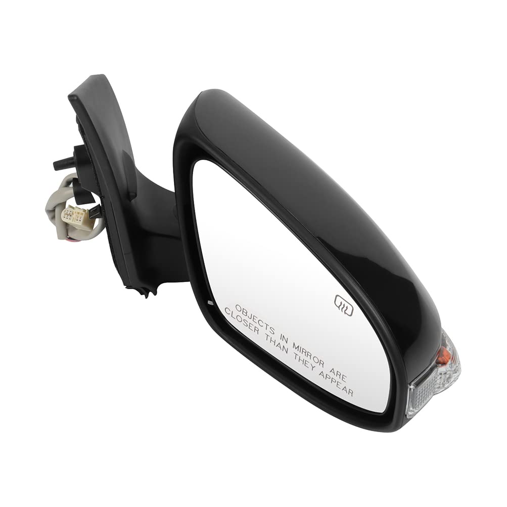 CCiyu Power Heated Manual Folding Right Side Mirror for 2014 Toyota Corolla - Exterior Passenger Mirror with Turn Signal & Adjustable Glass - Perfect for Winter Driving & Enhanced Safety