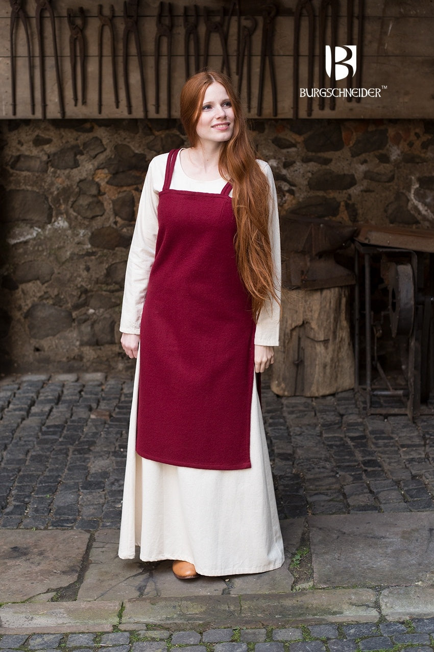 Viking Costume Dress for Women - Medieval Norse Viking Warrior Outfit with Red Tunic & Belt - Perfect for Halloween, Cosplay, LARP & Renaissance Fairs