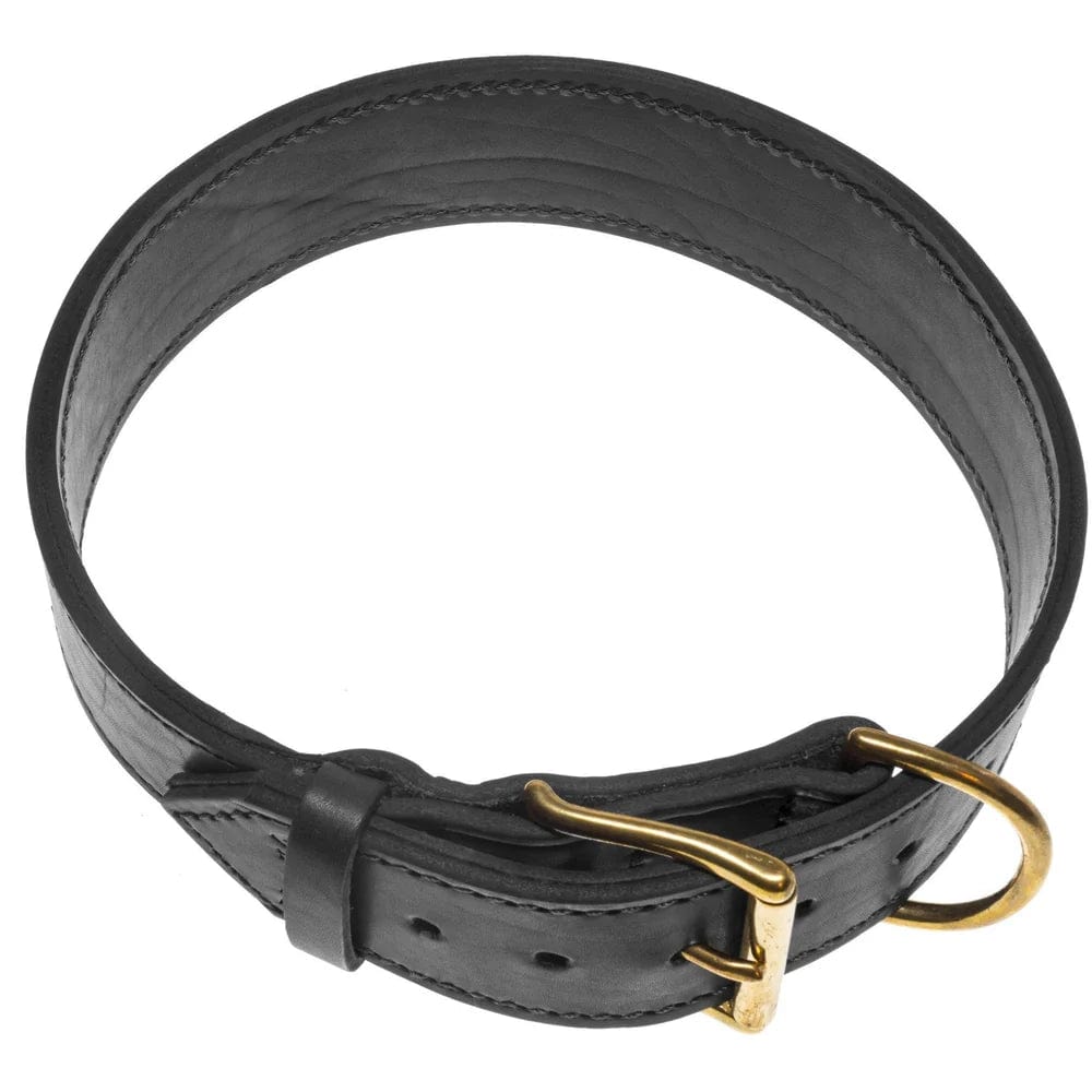 Extra Wide Black Leather Dog Collar - Durable & Adjustable for Large Breeds - Perfect for Training, Walks & Outdoor Adventures