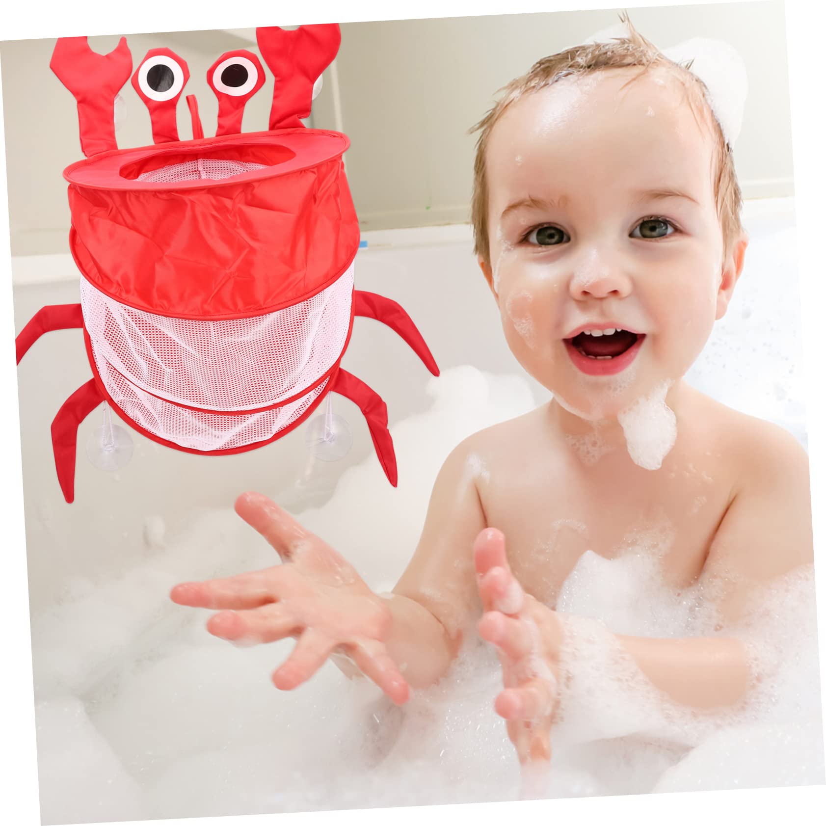 HEMOTON 5-Pack Mesh Bath Toy Storage Bag - Foldable Hanging Organizer for Bathtub Toys, Waterproof Toy Holder for Boys and Girls - Perfect for Bath Time, Pool, and Beach Use