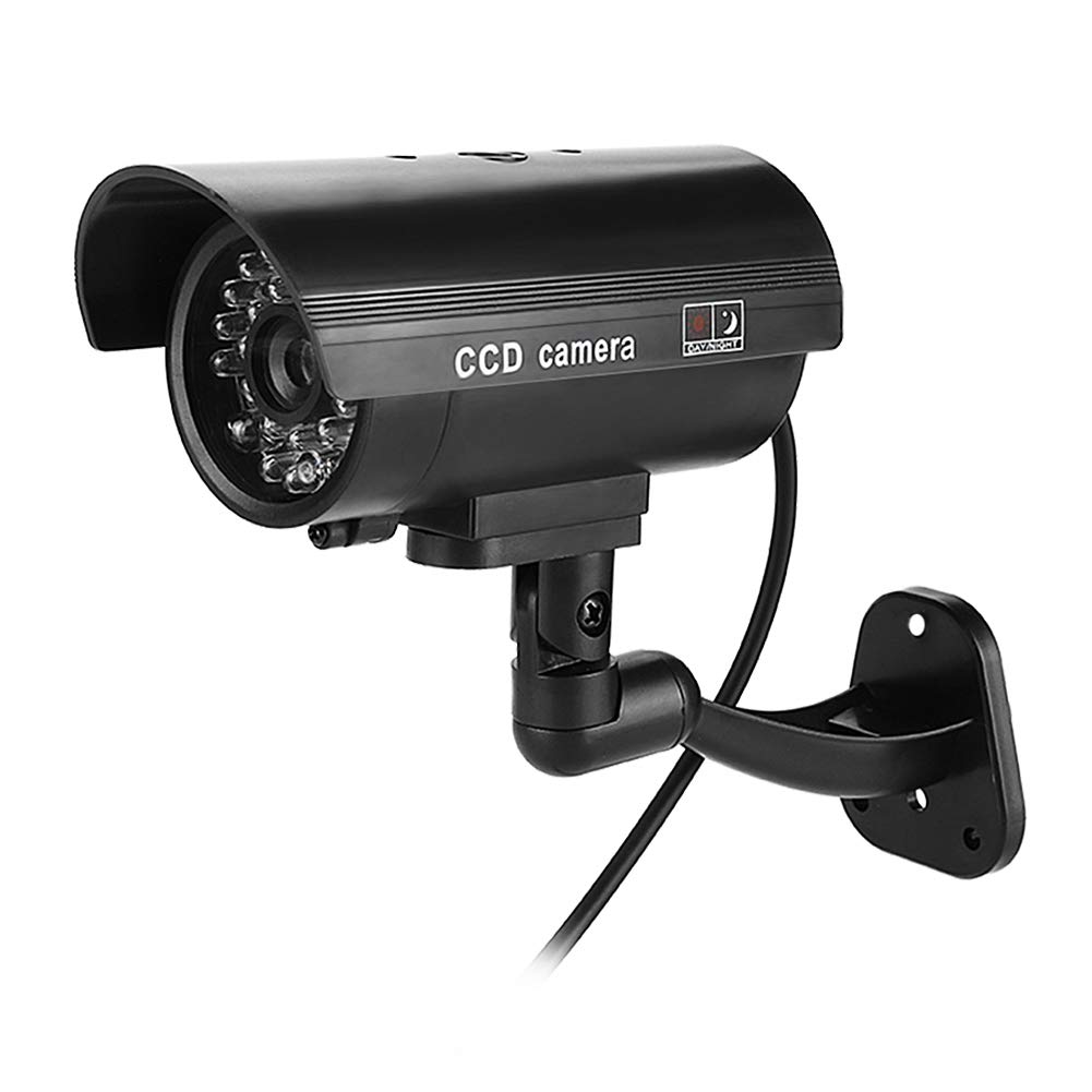 Fake Security Camera with Black Flash LED - Anti-Theft Dummy CCTV Camera for Office, Supermarket & Hotel | Deter Burglars & Enhance Safety