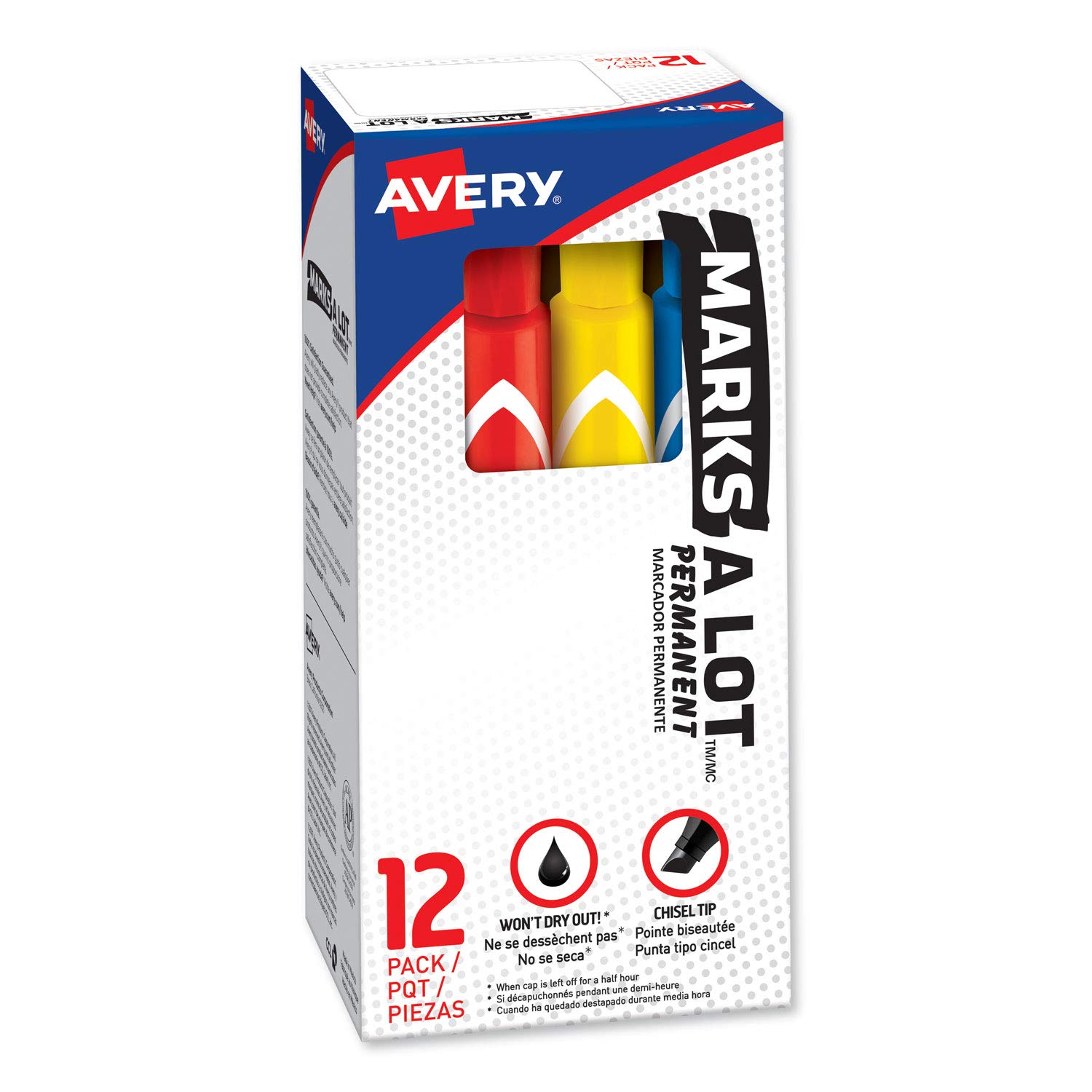 AVE24800 - MARKS A LOT Large Desk-Style Permanent Marker - Bold Black Ink for Office, Home & Industrial Use - Perfect for Labeling, Signage & Whiteboards