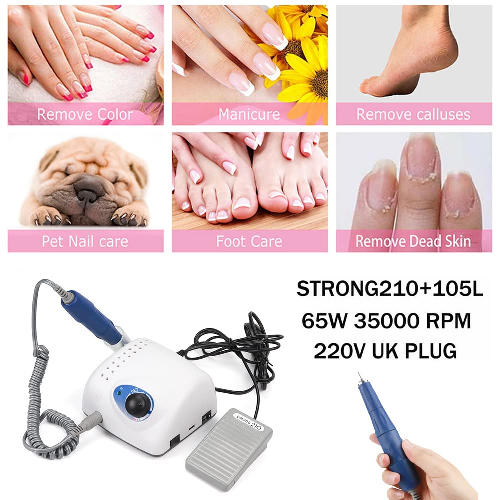 Professional 40000RPM Electric Nail Drill Machine - Adjustable Speed Manicure Pedicure Tool with 3/32