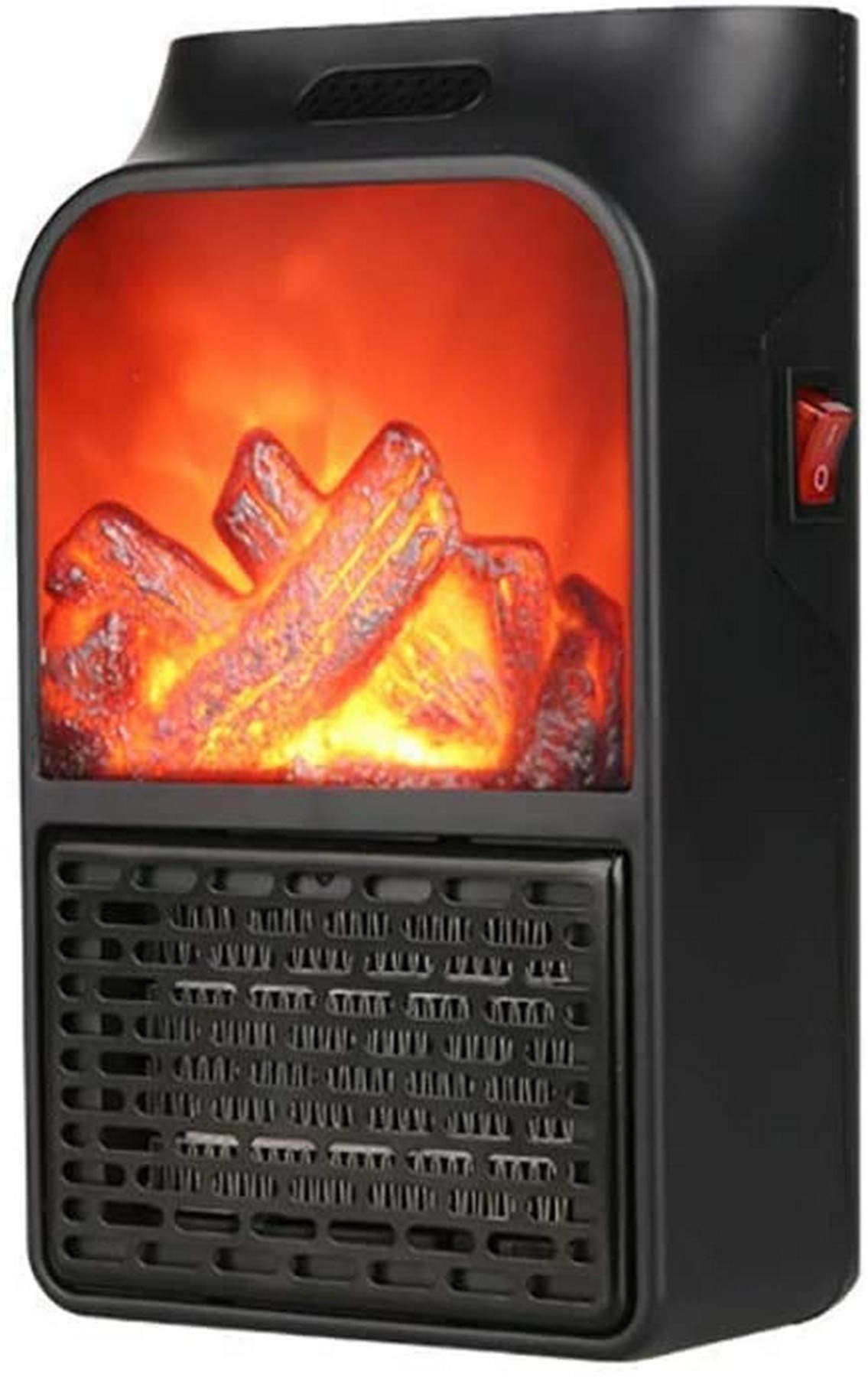 Portable Electric Fireplace Heater with LED Flame & Log Effect - Adjustable Temperature Remote Control - Perfect for Bedrooms, Living Rooms & Offices