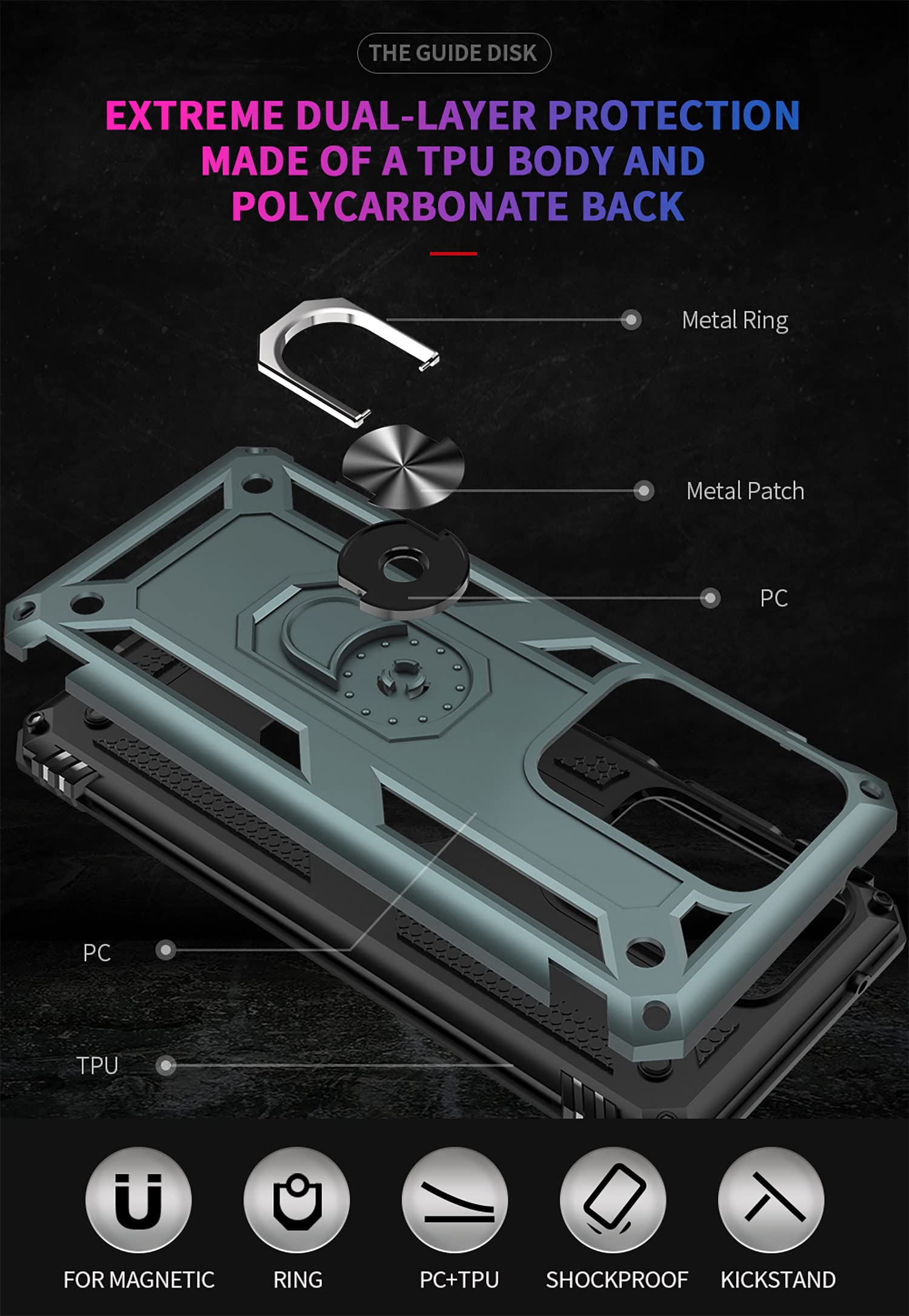 Military Grade Heavy Duty Samsung Galaxy S20 Ultra Phone Case with Stand Ring & Magnetic Car Mount - Teal | Shockproof Protection for Work, Travel & Outdoor Adventures