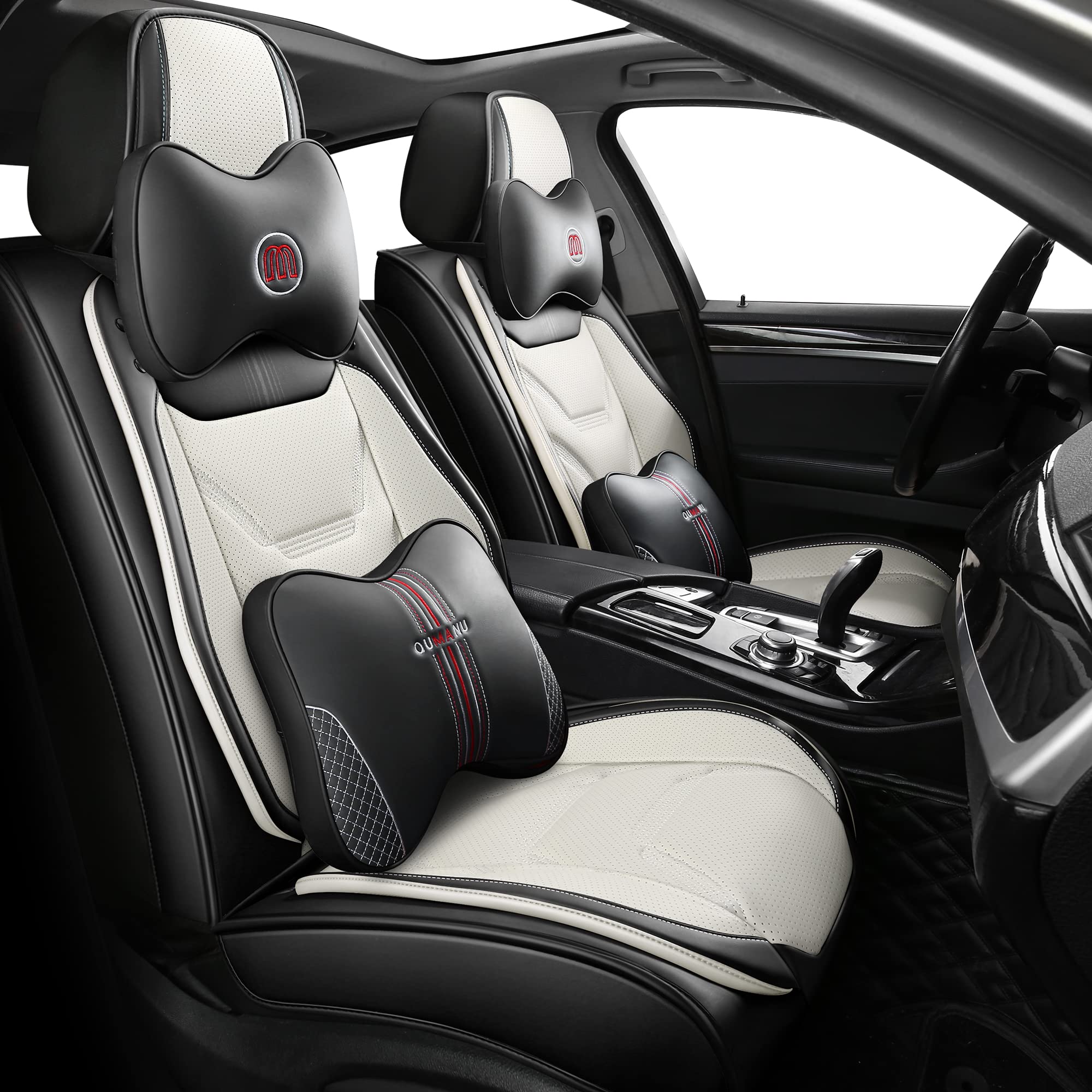 Premium Universal Car Seat Covers Set - Waterproof Leather Auto Seat Protectors for Sedans, SUVs & Trucks with Back Storage Bags | Luxury Car Accessories for Comfort & Protection | Perfect for Daily Commute, Road Trips & Family Travel