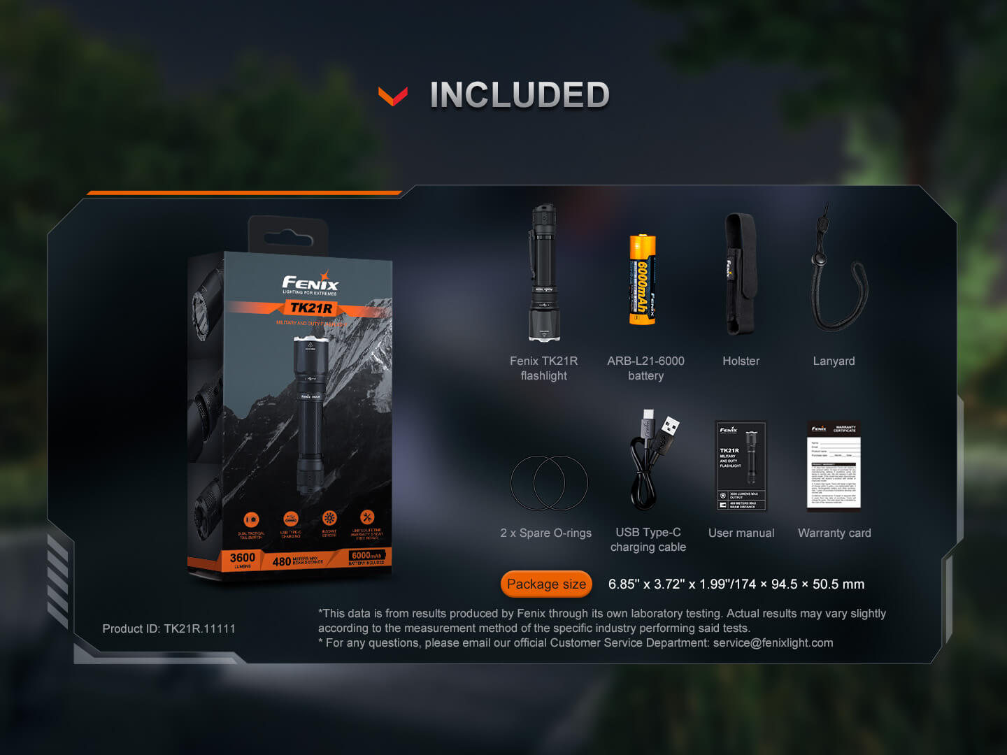 Fenix TK21R Rechargeable Tactical Flashlight - 1000 Lumens, High Performance LED, Waterproof for Outdoor, Camping, Hiking & Emergency Use
