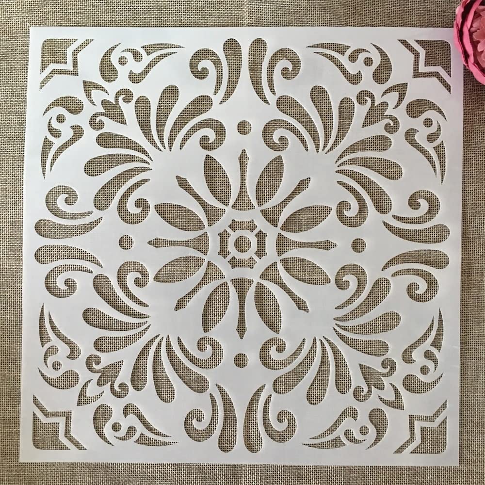 Reusable 30x30cm Geometric Mandala Stencils for DIY Painting - Wall, Floor, Furniture & Scrapbook Decor | Perfect for Home Decoration, Craft Projects & Artistic Designs