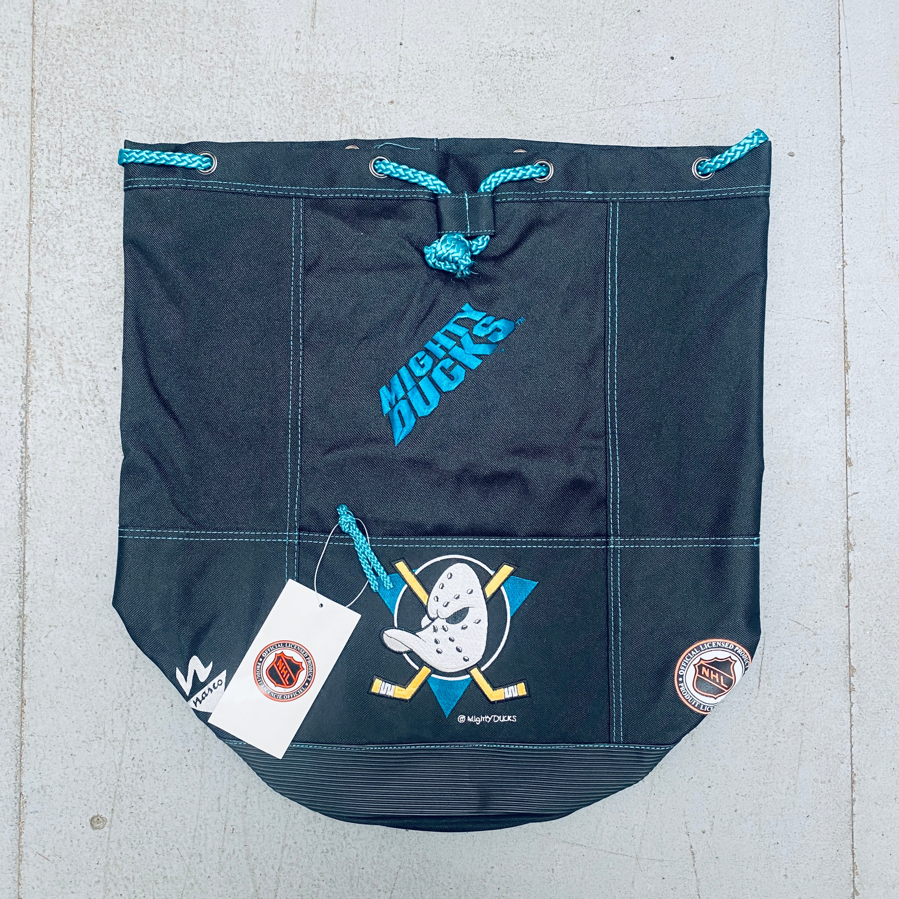 Vintage Anaheim Mighty Ducks 1990s Backpack - Deadstock BNWT Retro Hockey Fan Accessory for School, Travel & Sports Events