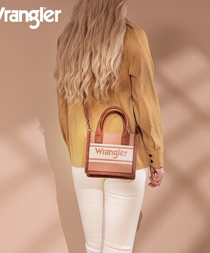 Wrangler Embroidered Canvas Crossbody Bag for Women - Stylish Western Purse with Adjustable Strap, Perfect for Travel, Shopping & Everyday Use