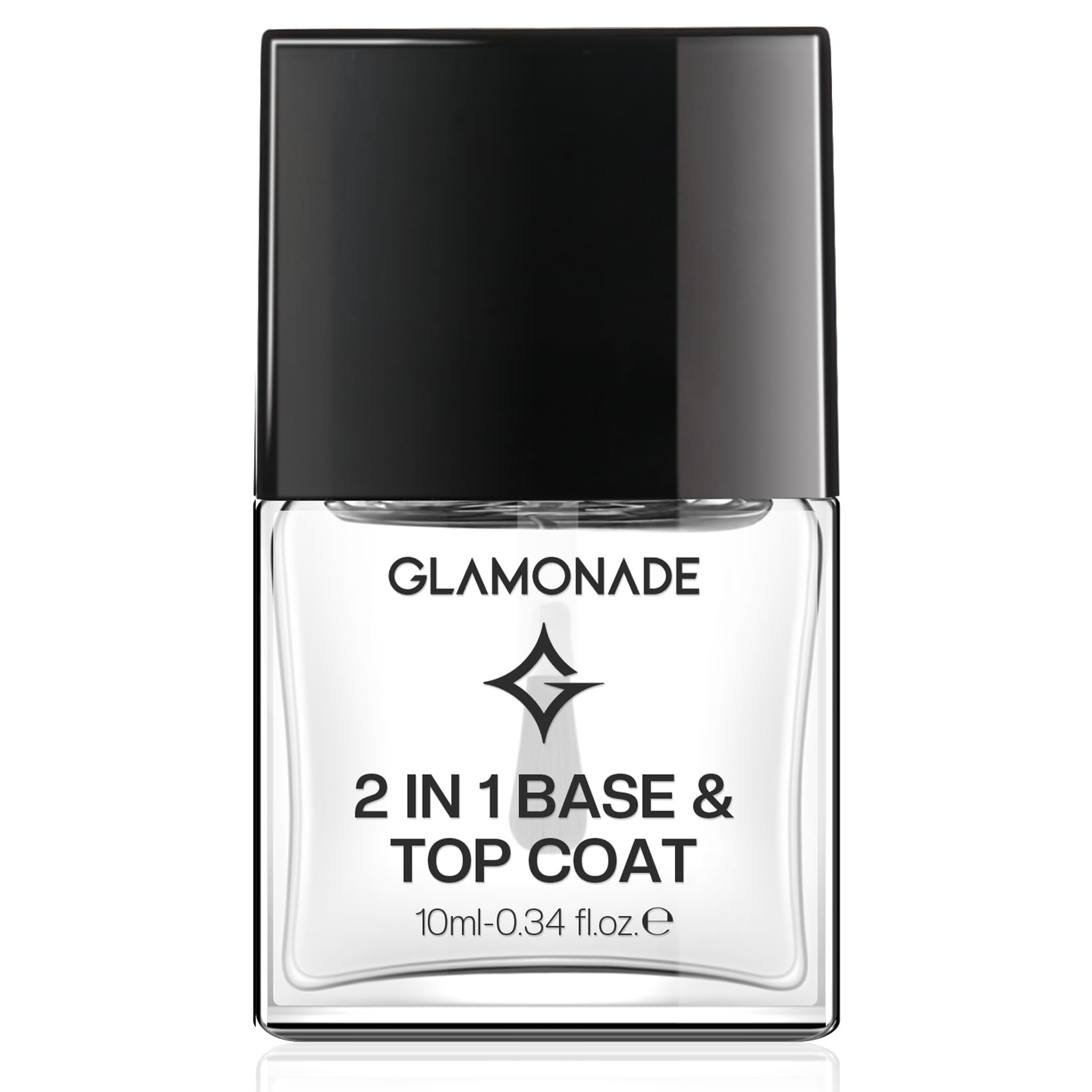 2-in-1 Base Top Coat Nail Polish - Clear Quick Dry, Long Lasting Shine & Color Protection | Smudge, Chip & Fade Resistant | Salon Quality Fast Dry Formula (0.34 FL Oz) | Perfect for Women's Daily Use, Manicures, Pedicures & Gift Giving