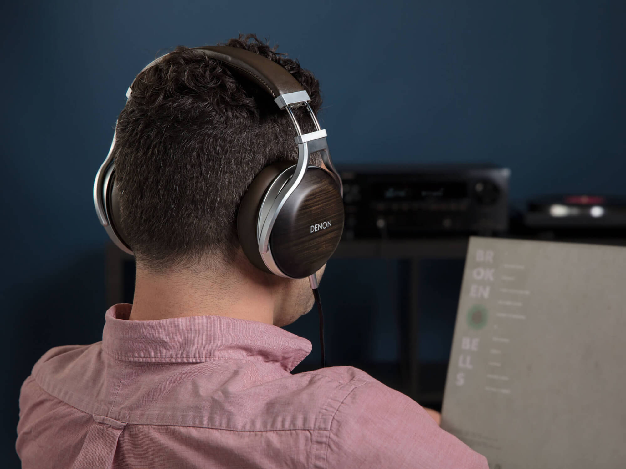 Denon AH-D5200 Premium Over-Ear Headphones - High-Fidelity Sound, Comfortable Fit for Music, Gaming & Studio Use