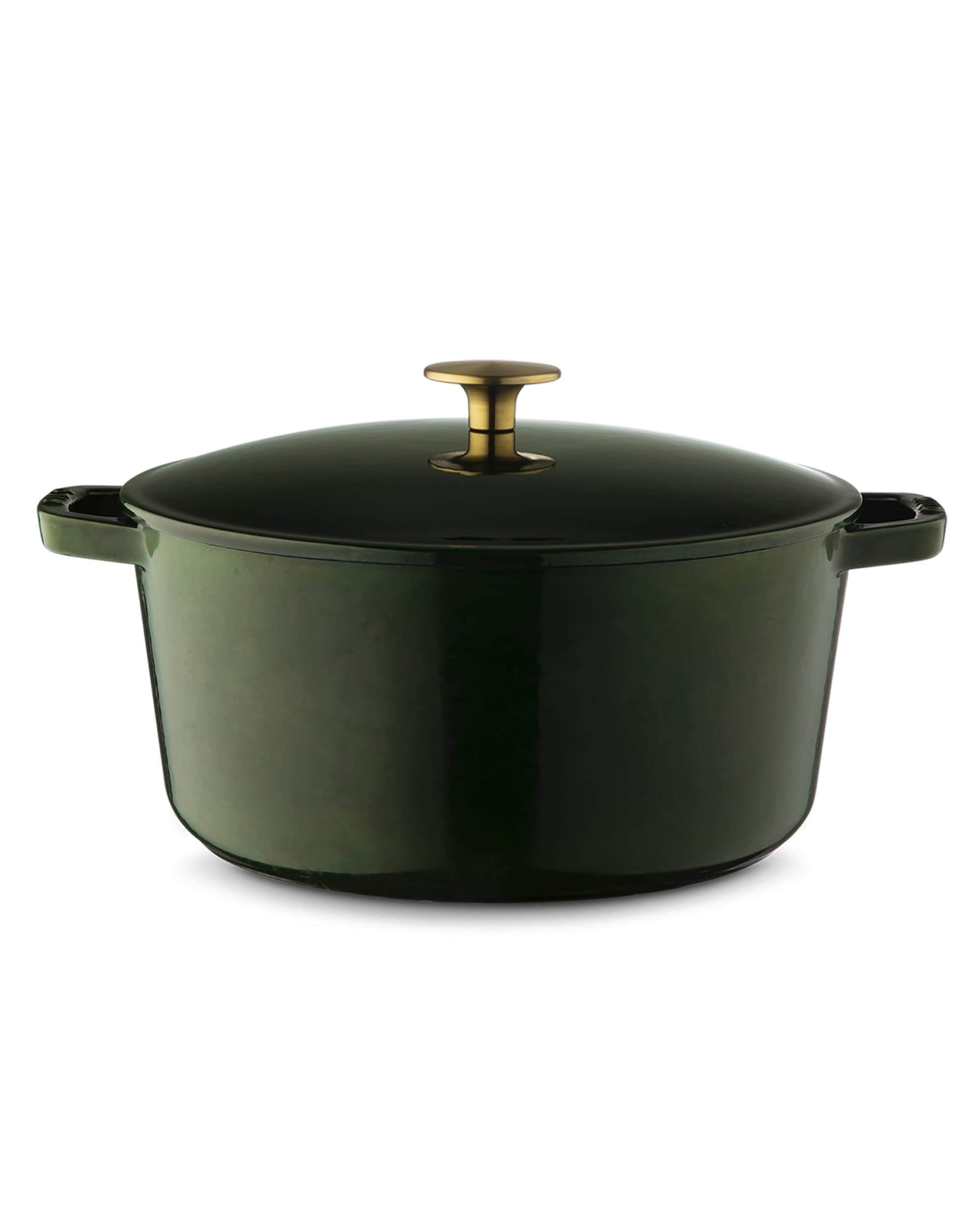 Premium 5.5-Quart Enameled Cast Iron Dutch Oven with Lid - Kana Milo Enamel Coated Casserole Pot | Oven & Dishwasher Safe | Emerald Green with Gold Knob | Perfect for Braising, Stewing & Baking Bread