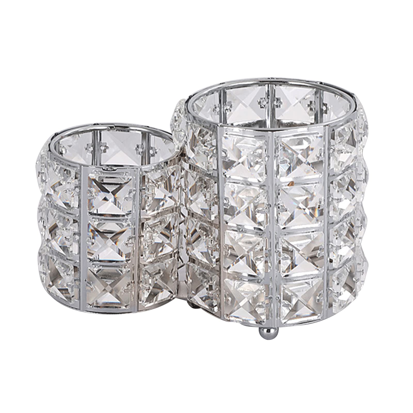 Crystal Makeup Brush Holder - Bling Vanity Organizer for Brushes, Cosmetics & Beauty Tools | Stylish Storage for Vanity, Bathroom, Bedroom & Office Desk (Silver) | Perfect for Makeup Artists & Beauty Enthusiasts